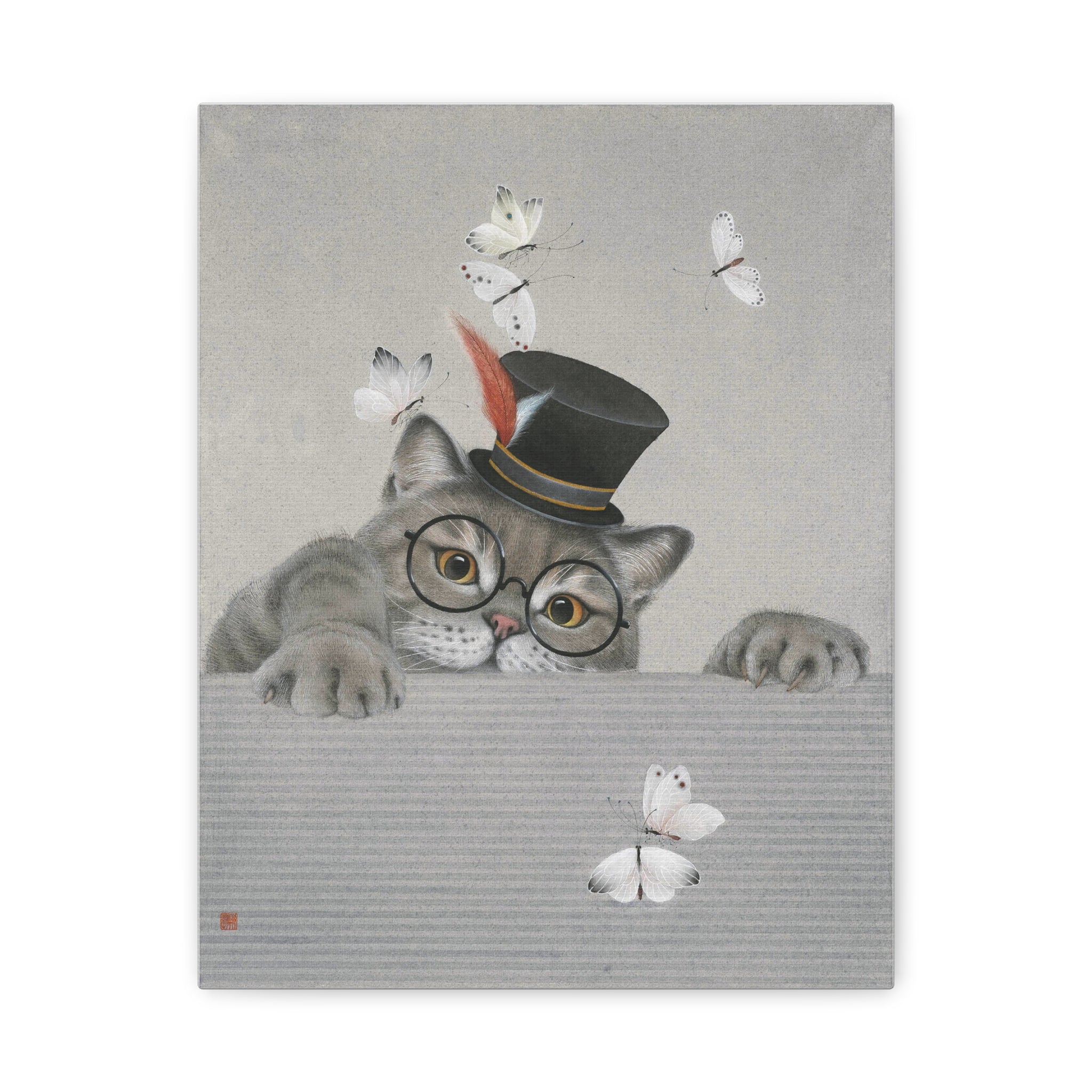 Magic Cat -  Chinese  Contemporary watercolor painting - Canvas Print