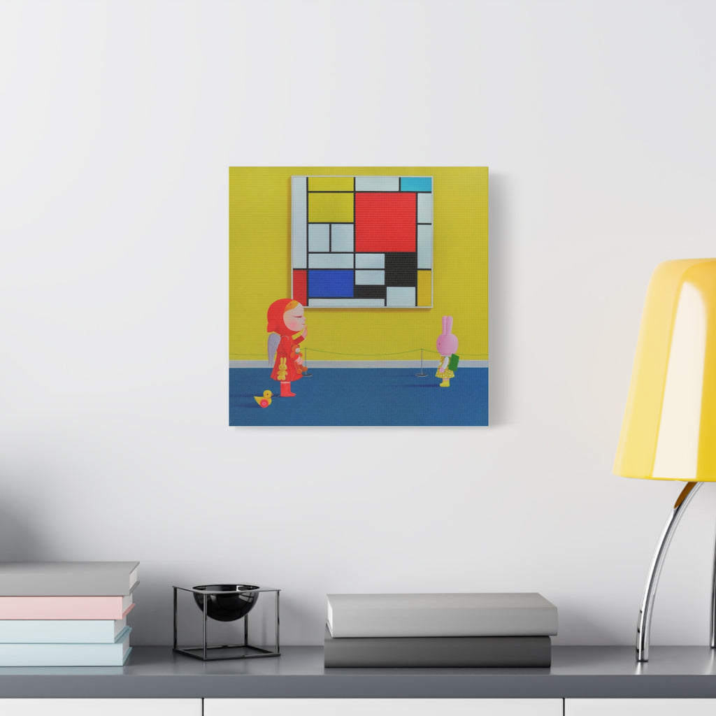 Little Girl with Mondrian - Chinese Contemporary artist - Canvas Print - Artwork for kids