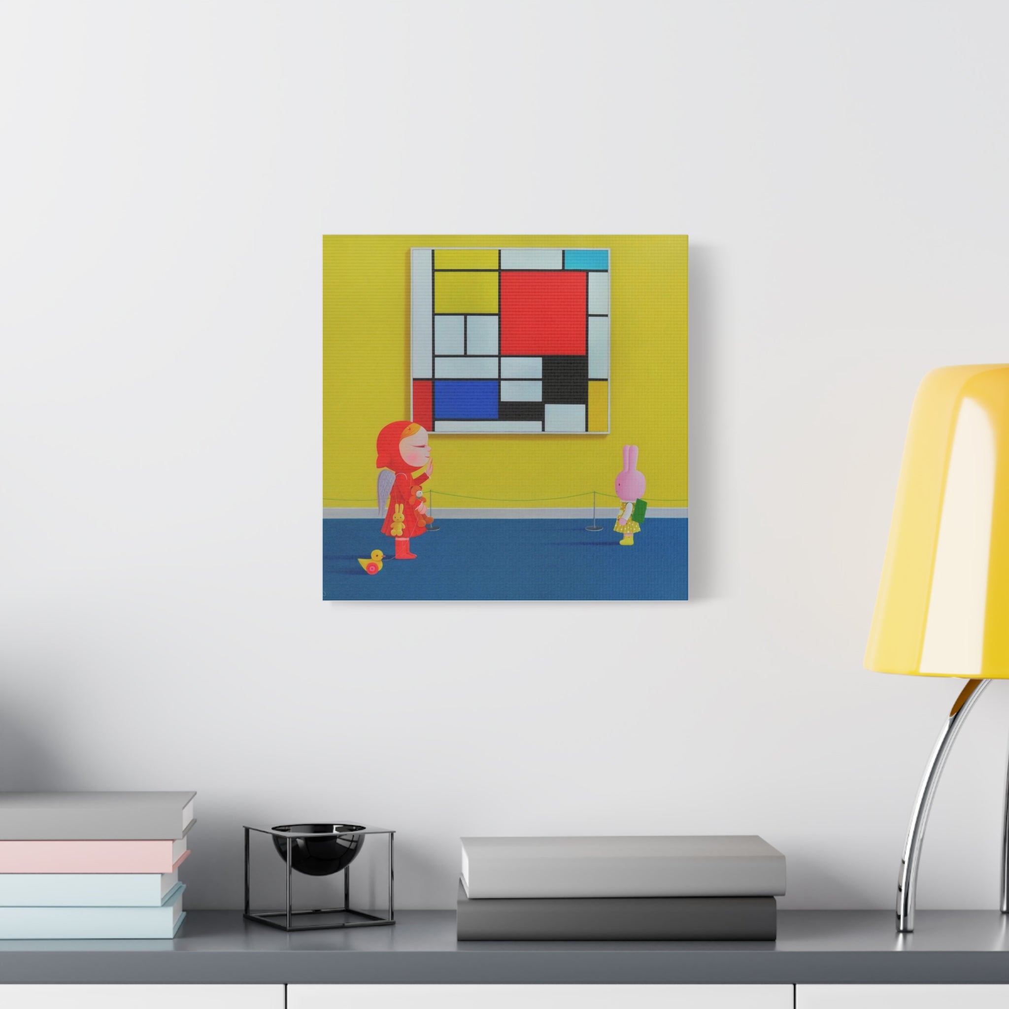 Little Girl with Mondrian - Chinese Contemporary artist - Canvas Print - Artwork for kids