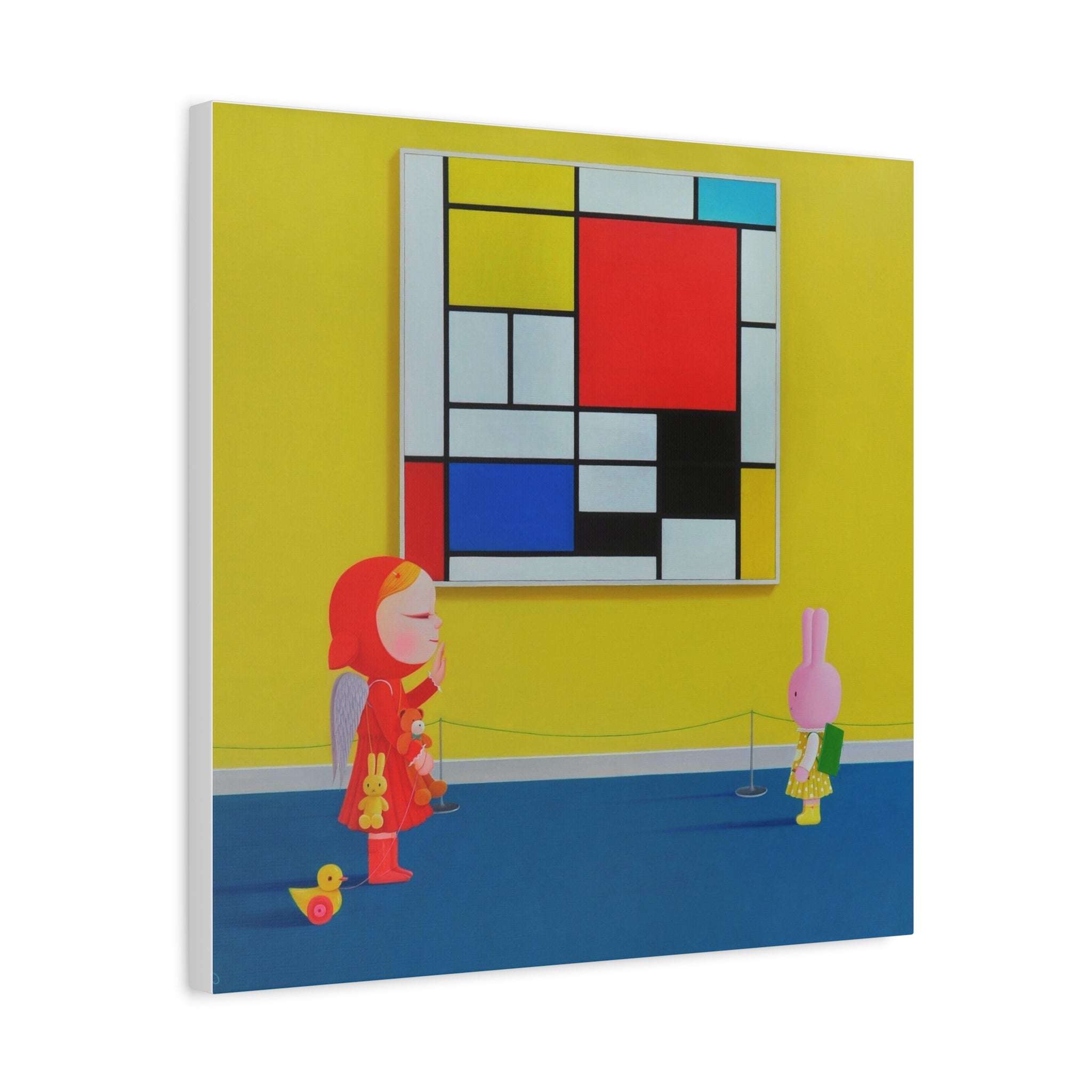 Little Girl with Mondrian - Chinese Contemporary artist - Canvas Print - Artwork for kids
