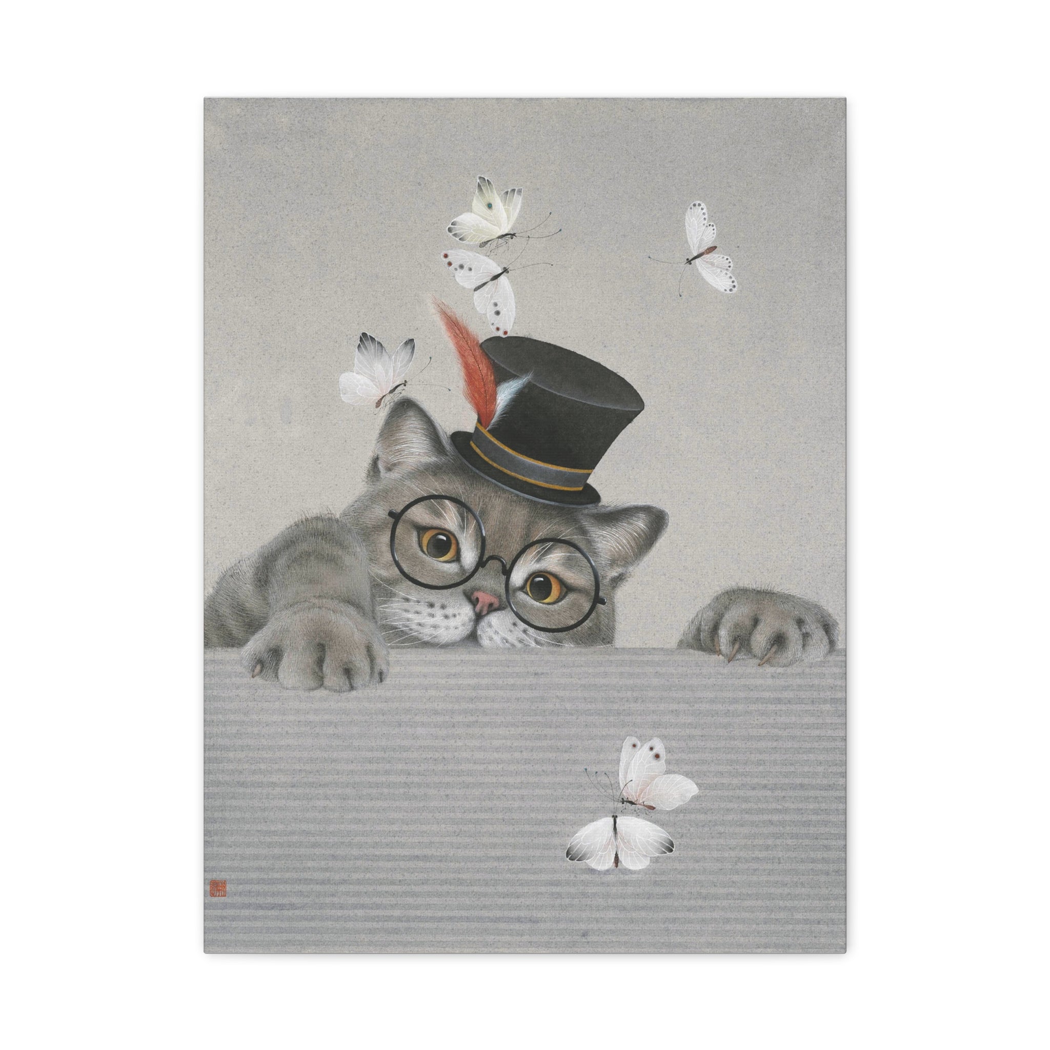 Magic Cat -  Chinese  Contemporary watercolor painting - Canvas Print