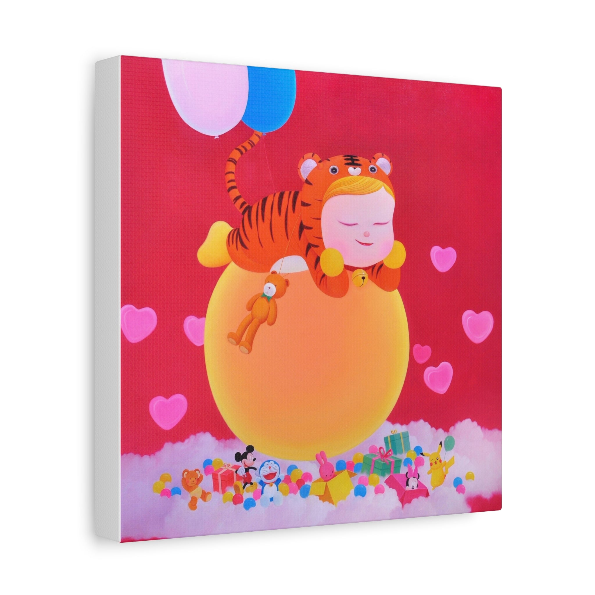 Little Girl with The Teddy Bear - Chinese Contemporary artist - Canvas Print - Artwork for kids