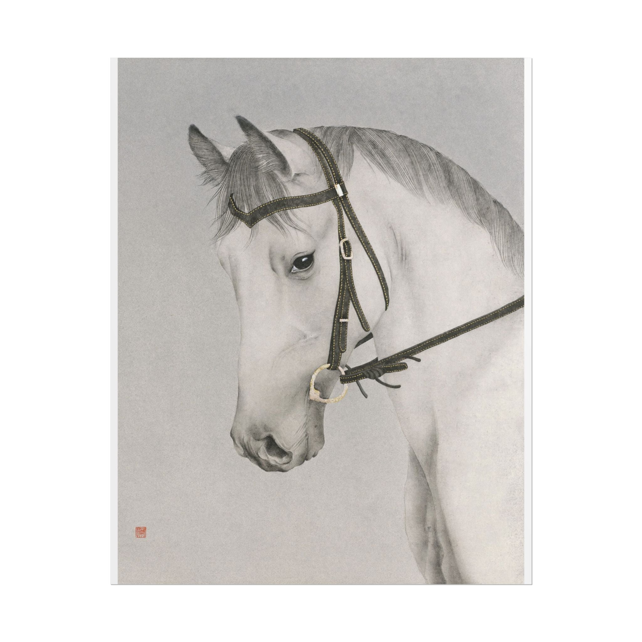 Horse Art Poster, Cute Animal Decor, Christmas Wall Art, Kids Room Decoration, Gift for Animal Lovers