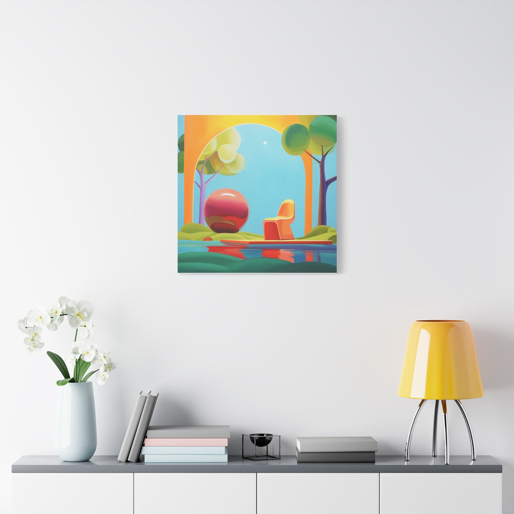 Red Ball -  Contemporary Abstract Canvas Print  Young Asian Artist
