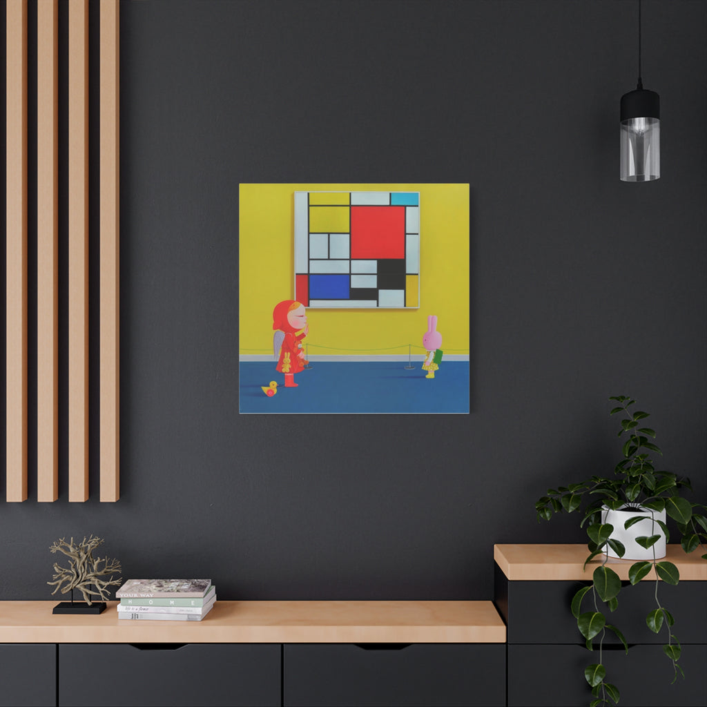 Little Girl with Mondrian - Chinese Contemporary artist - Canvas Print - Artwork for kids