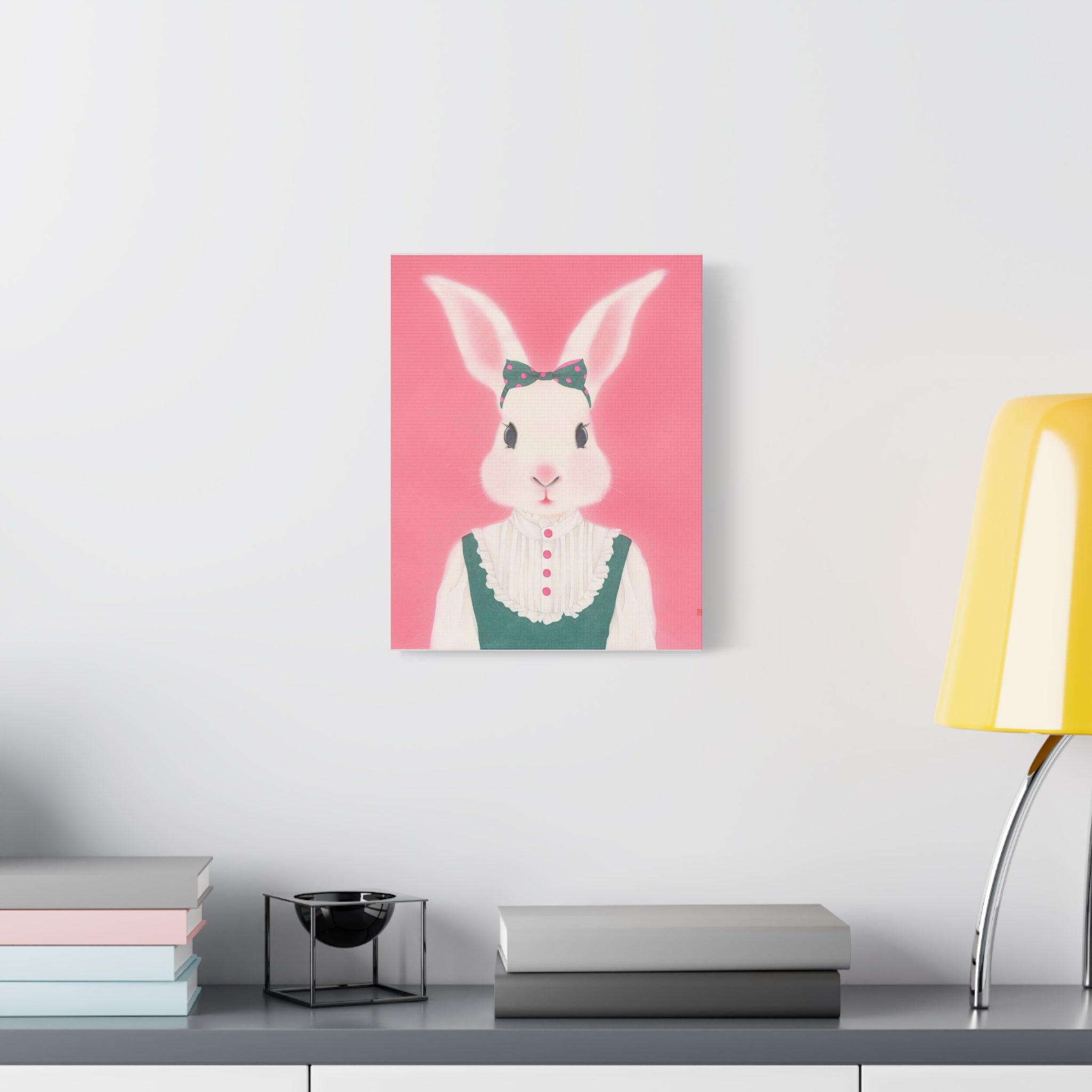 Cute Rabbit Chinese  Contemporary watercolor painting - Canvas Print
