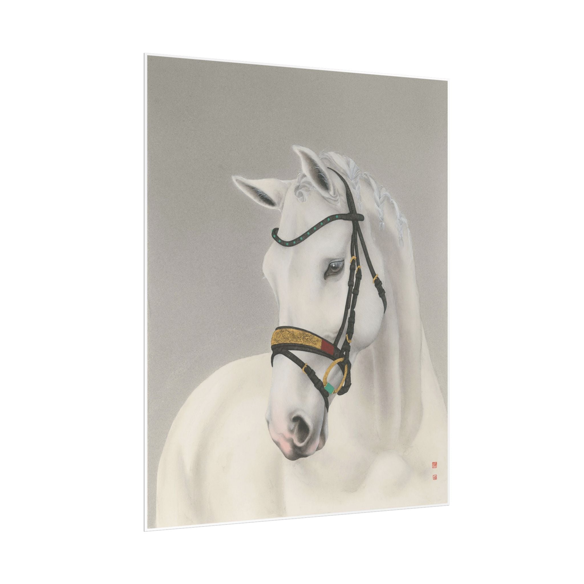 Horse Art Poster, Cute Animal Decor, Christmas Wall Art, Kids Room Decoration, Gift for Animal Lovers