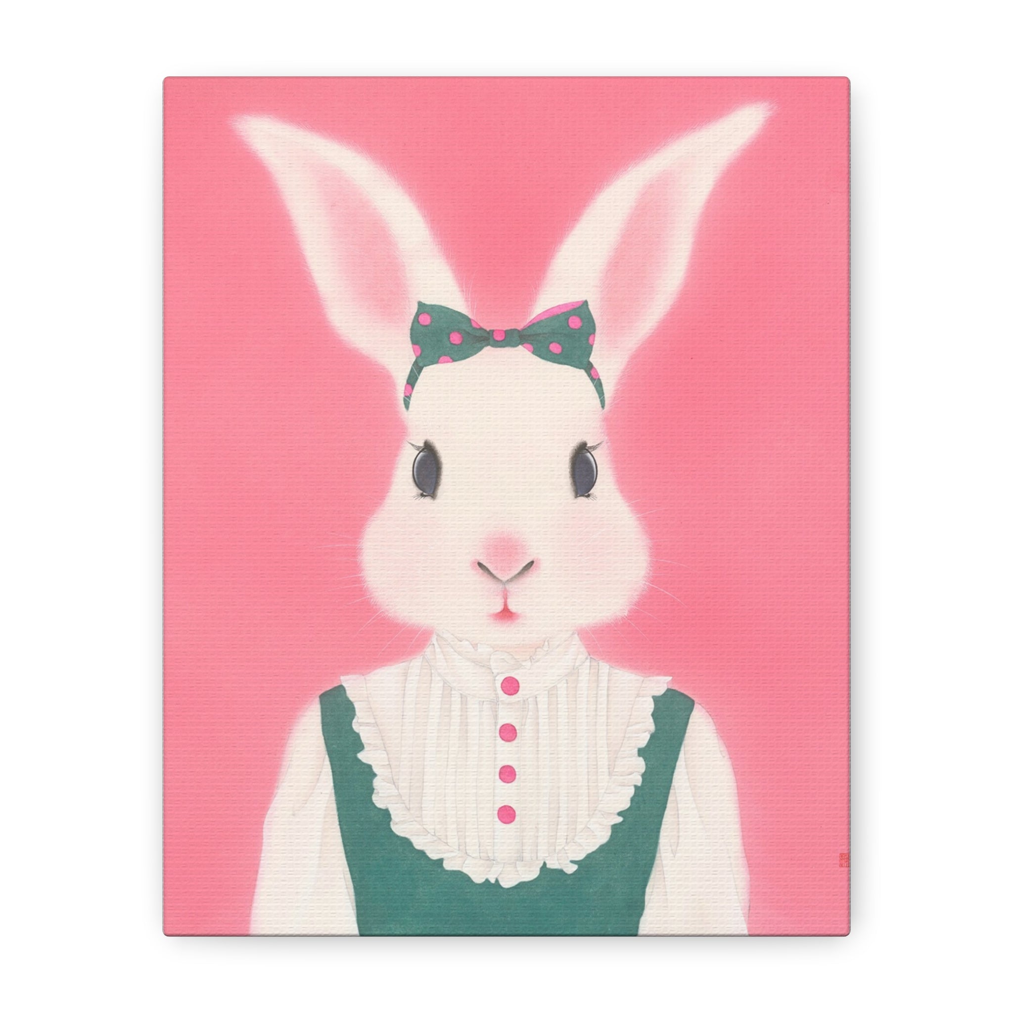 Cute Rabbit Chinese  Contemporary watercolor painting - Canvas Print