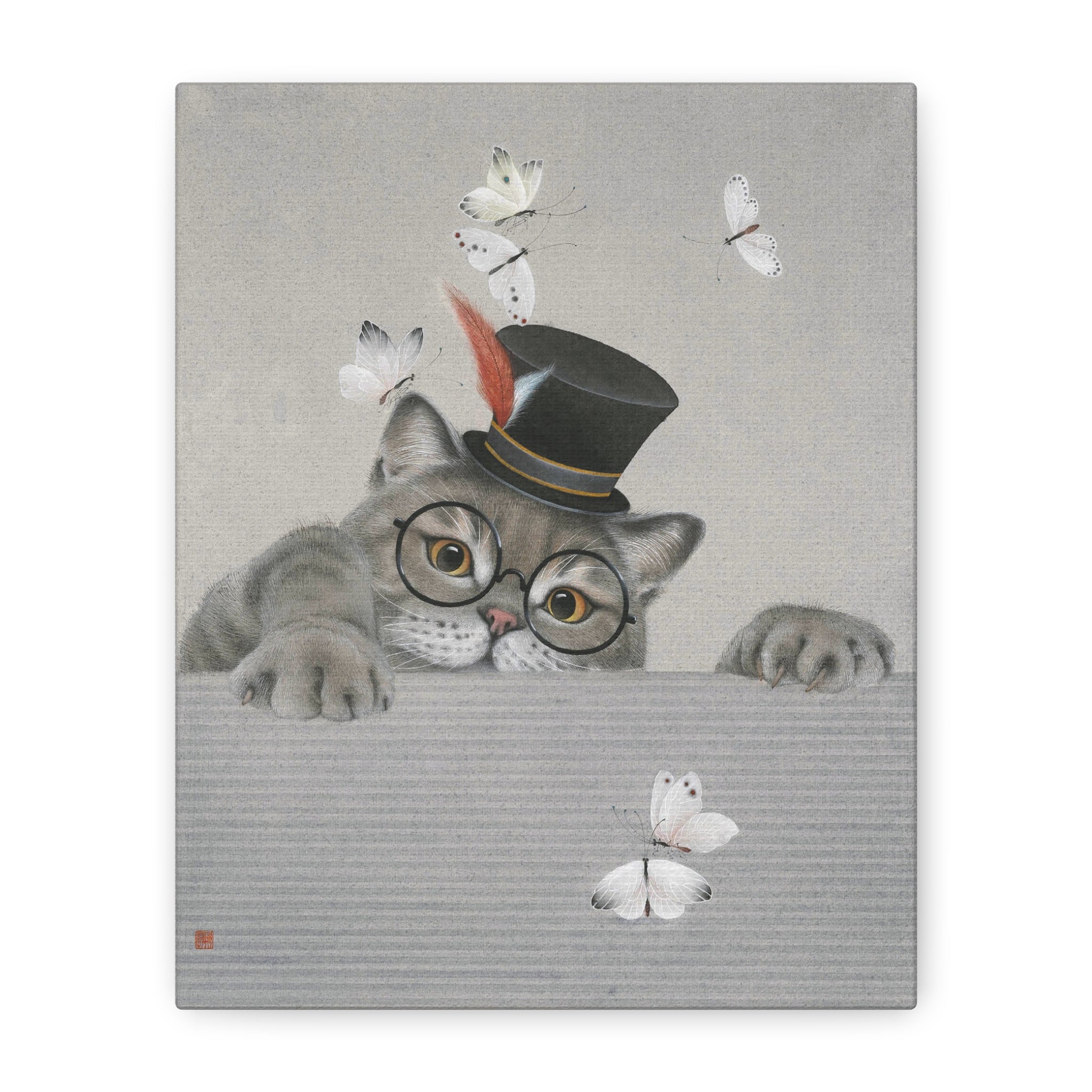 Magic Cat -  Chinese  Contemporary watercolor painting - Canvas Print