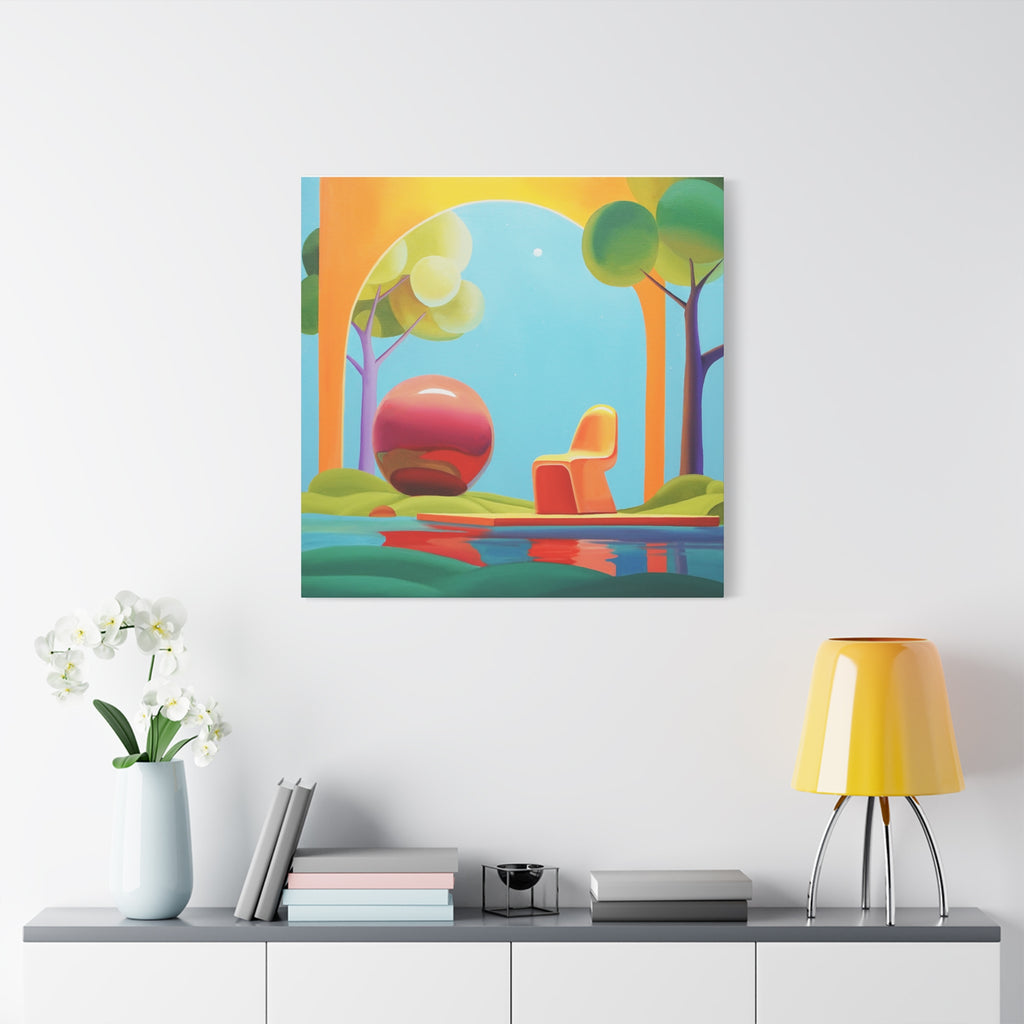 Red Ball -  Contemporary Abstract Canvas Print  Young Asian Artist