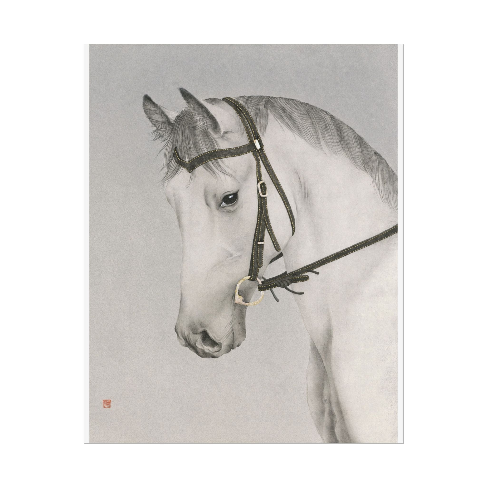 Horse Art Poster, Cute Animal Decor, Christmas Wall Art, Kids Room Decoration, Gift for Animal Lovers