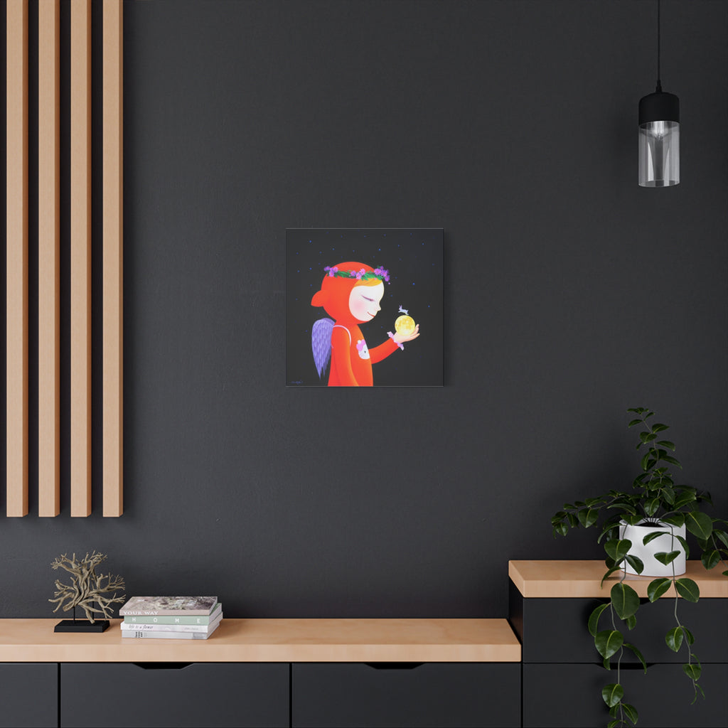 Little Girl with the Moon - Chinese Contemporary artist - Canvas Print - Artwork for kids