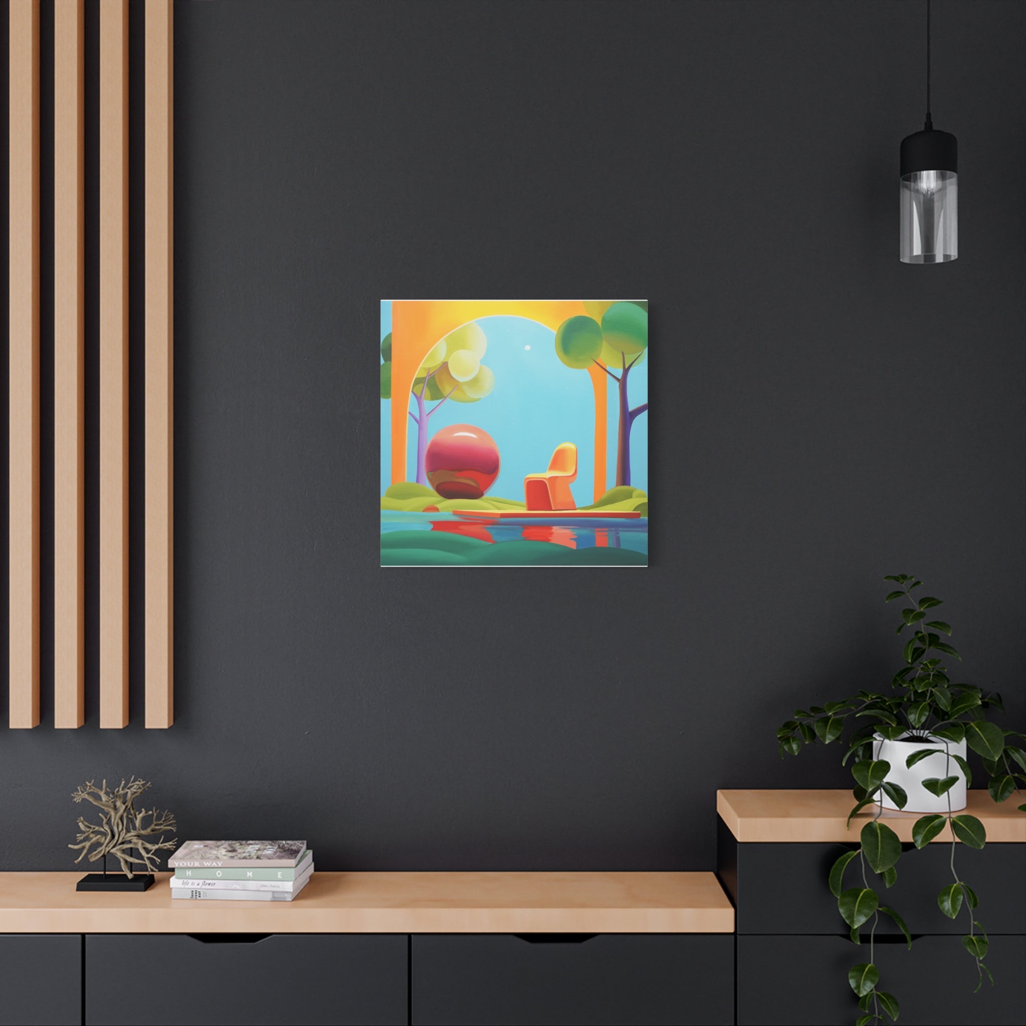 Red Ball -  Contemporary Abstract Canvas Print  Young Asian Artist
