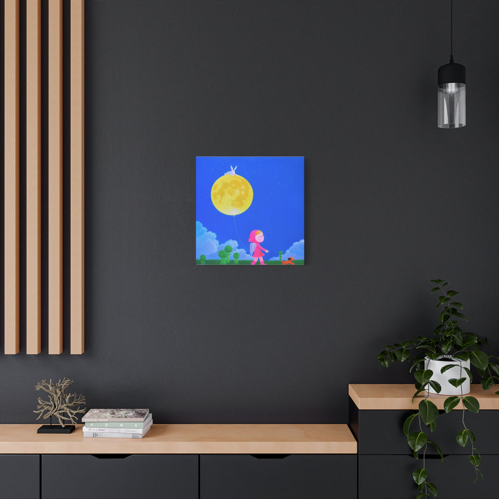 Walking under the moonlight - Chinese Contemporary artist - Canvas Print - Artwork for kids