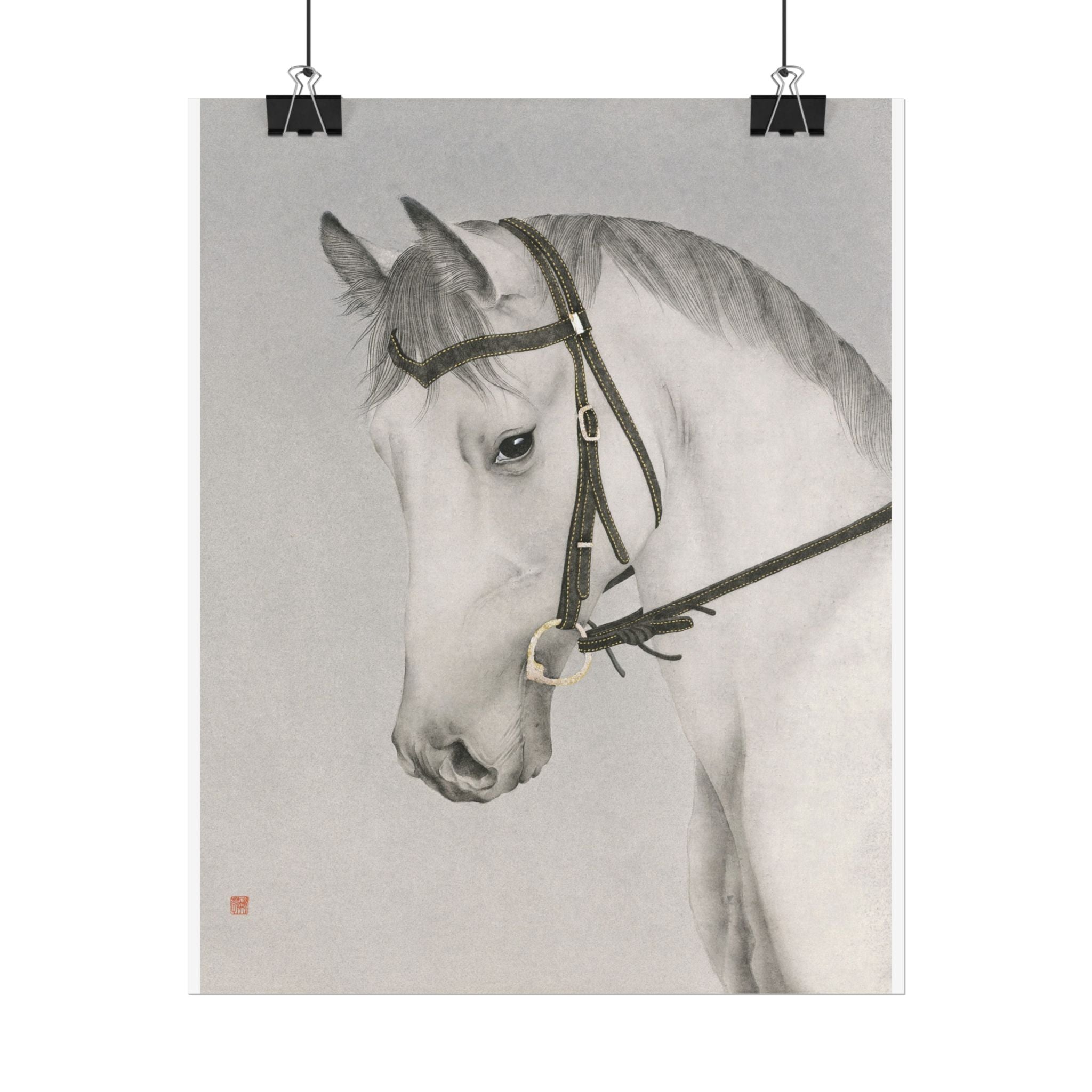 Horse Art Poster, Cute Animal Decor, Christmas Wall Art, Kids Room Decoration, Gift for Animal Lovers