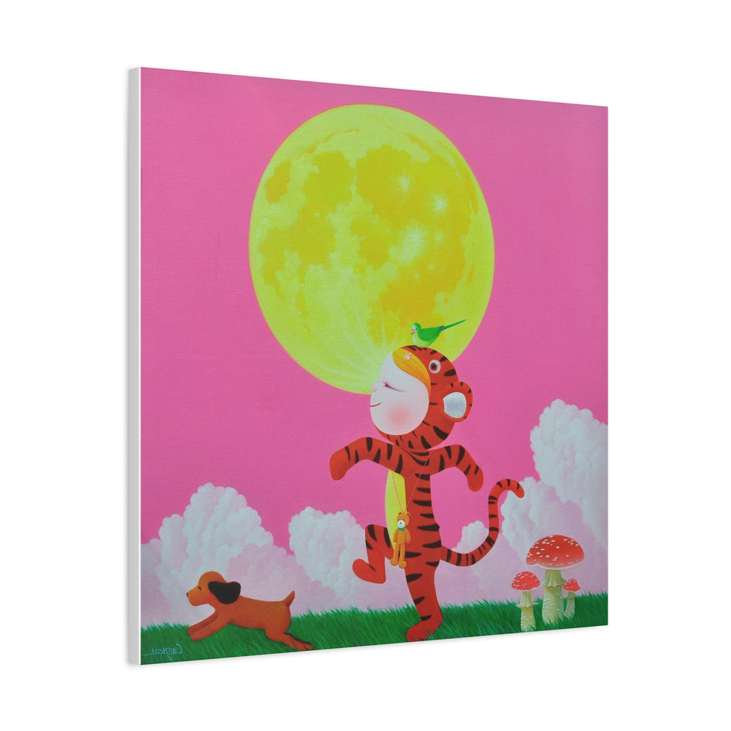 Walking under the moonlight - Chinese Contemporary artist - Canvas Print - Artwork for kids