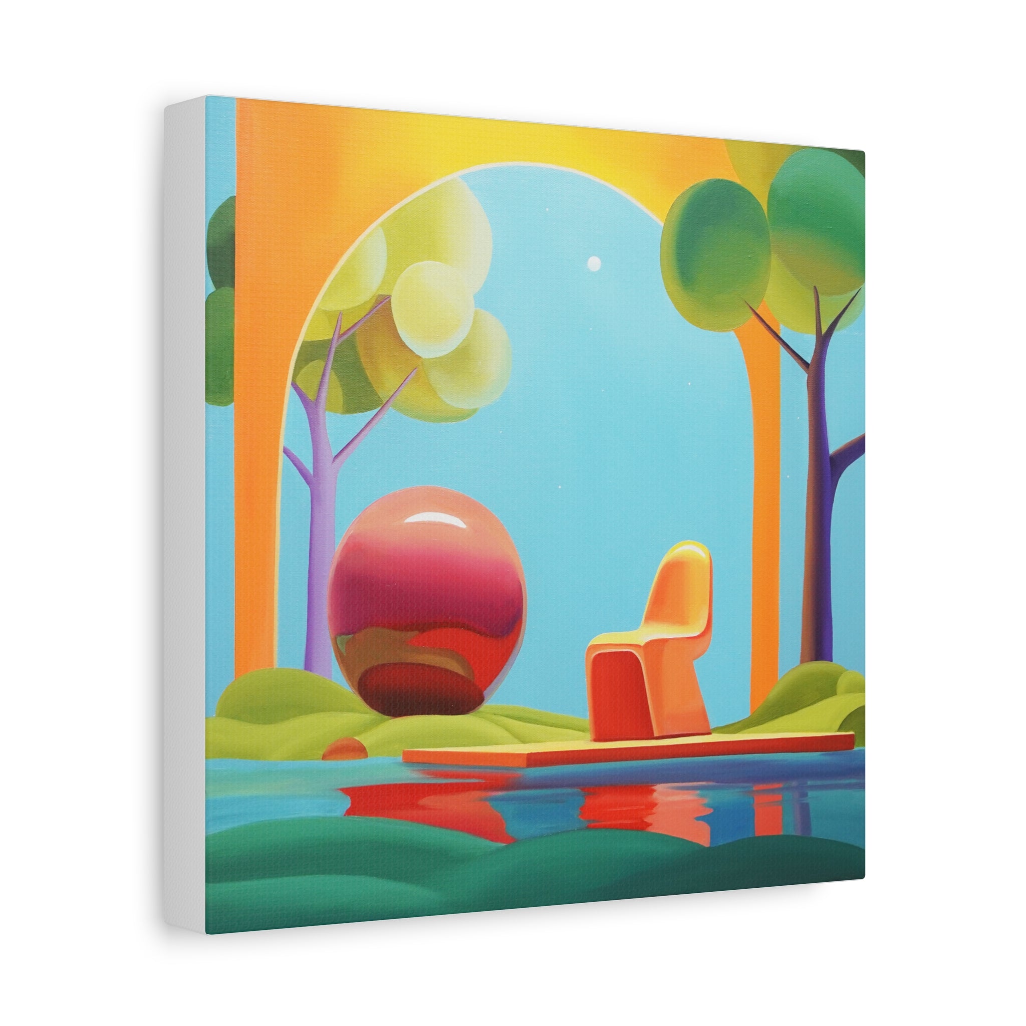 Red Ball -  Contemporary Abstract Canvas Print  Young Asian Artist