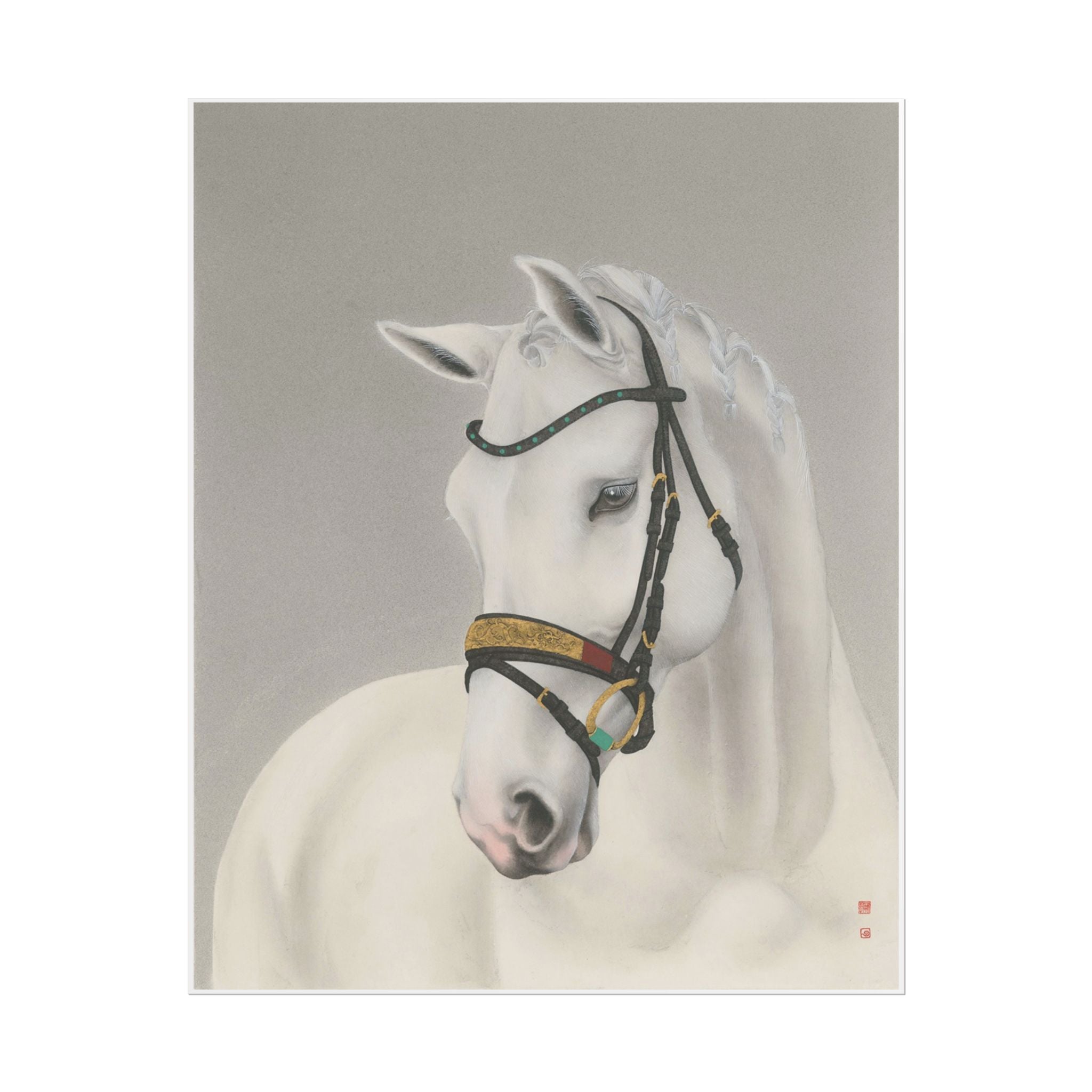 Horse Art Poster, Cute Animal Decor, Christmas Wall Art, Kids Room Decoration, Gift for Animal Lovers