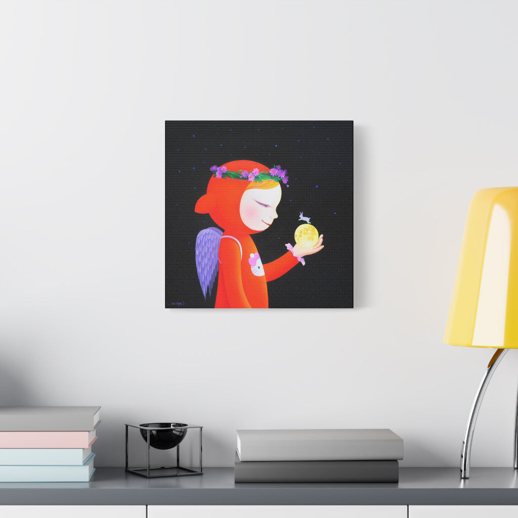 Little Girl with the Moon - Chinese Contemporary artist - Canvas Print - Artwork for kids