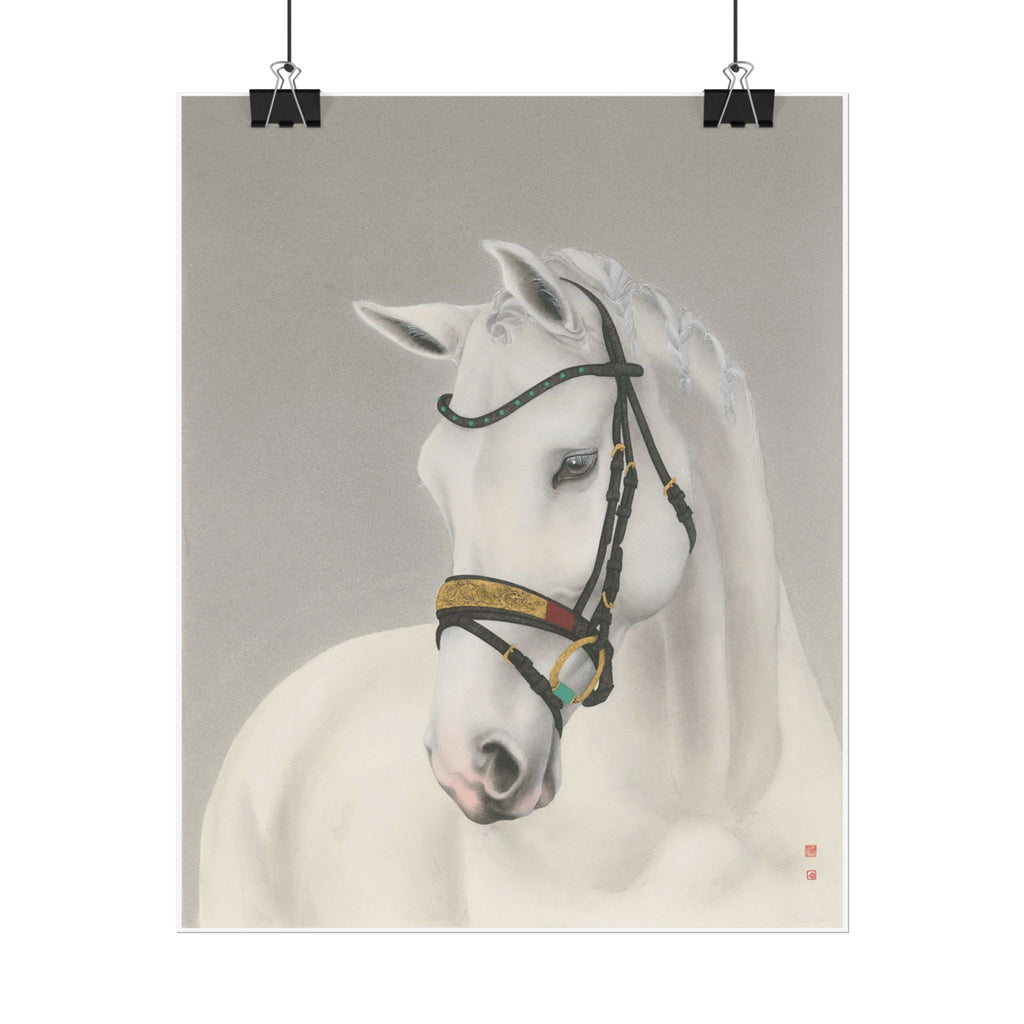 Horse Art Poster, Cute Animal Decor, Christmas Wall Art, Kids Room Decoration, Gift for Animal Lovers
