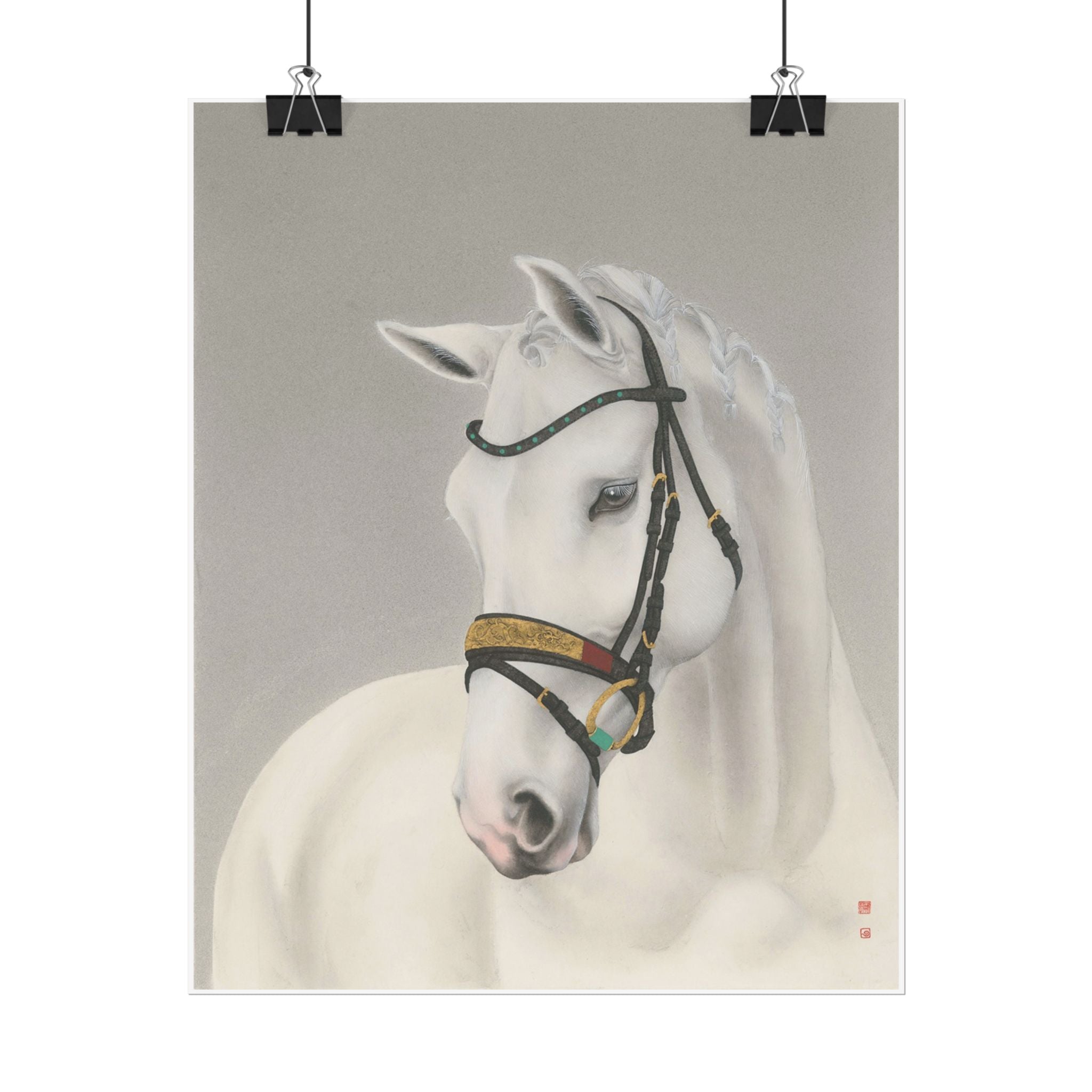 Horse Art Poster, Cute Animal Decor, Christmas Wall Art, Kids Room Decoration, Gift for Animal Lovers