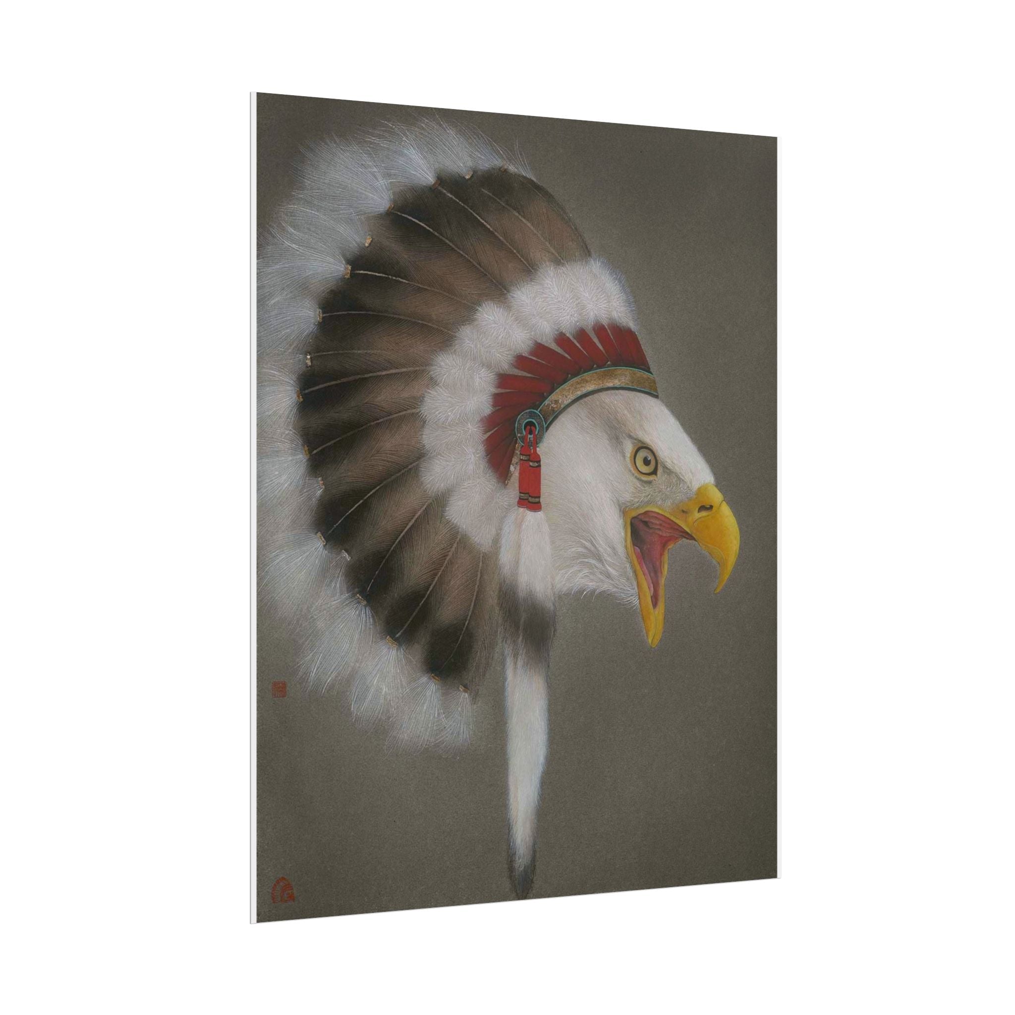 Chief Eagle Art Poster, Cute Animal Decor, Christmas Wall Art, Kids Room Decoration, Gift for Animal Lovers