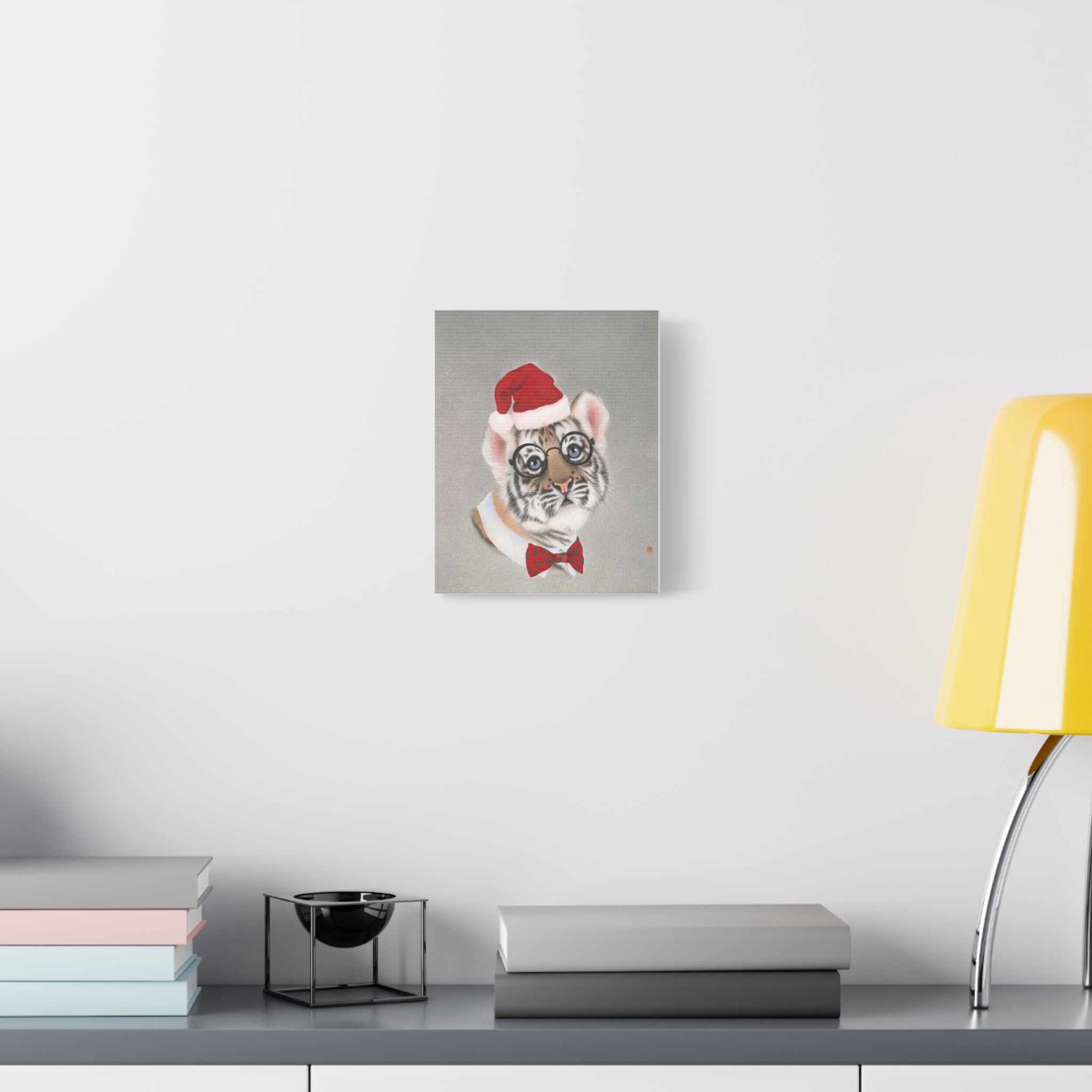 Christmas tiger -  Chinese  Contemporary watercolor painting - Canvas Print