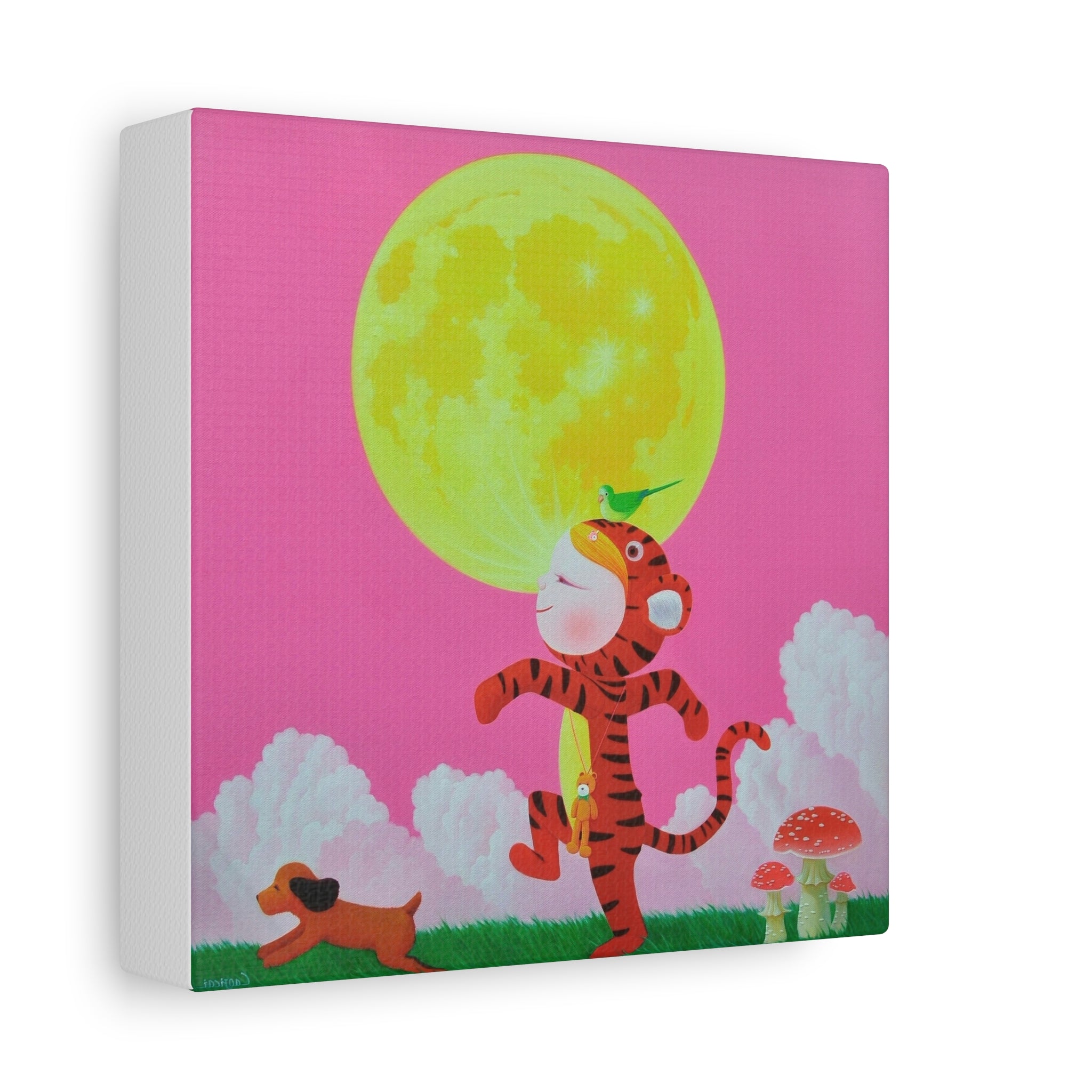 Walking under the moonlight - Chinese Contemporary artist - Canvas Print - Artwork for kids
