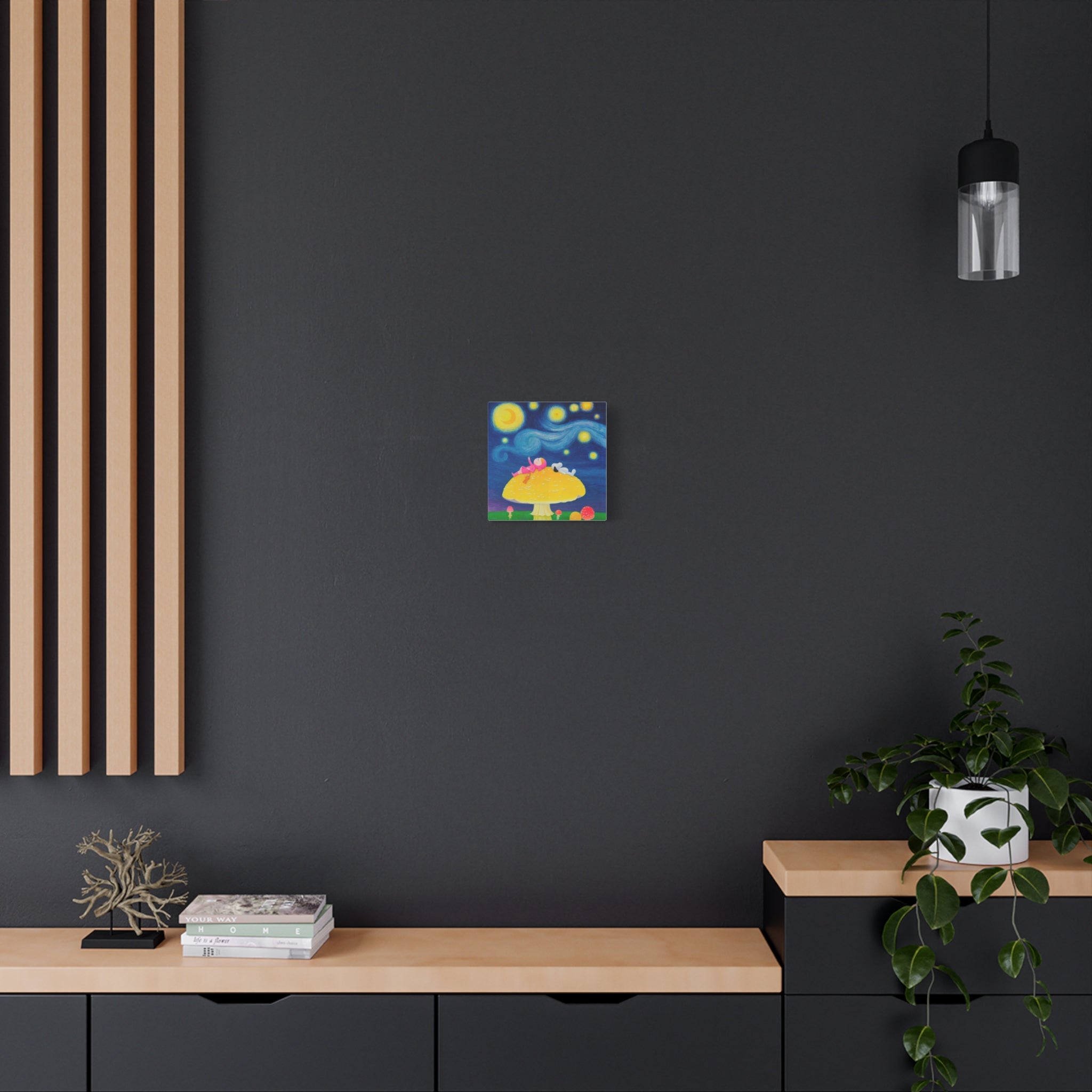 Little Girl with The Starry Night - Chinese Contemporary artist - Canvas Print - Artwork for kids