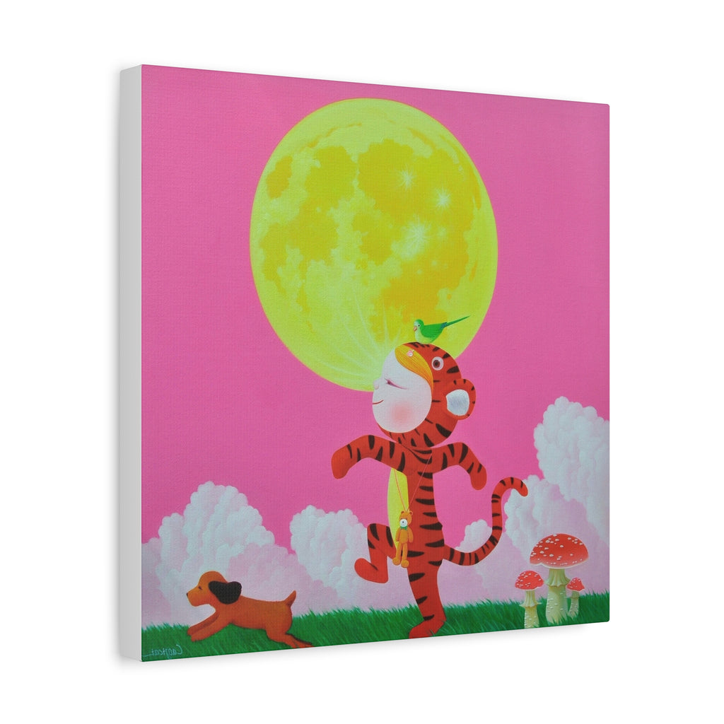 Walking under the moonlight - Chinese Contemporary artist - Canvas Print - Artwork for kids