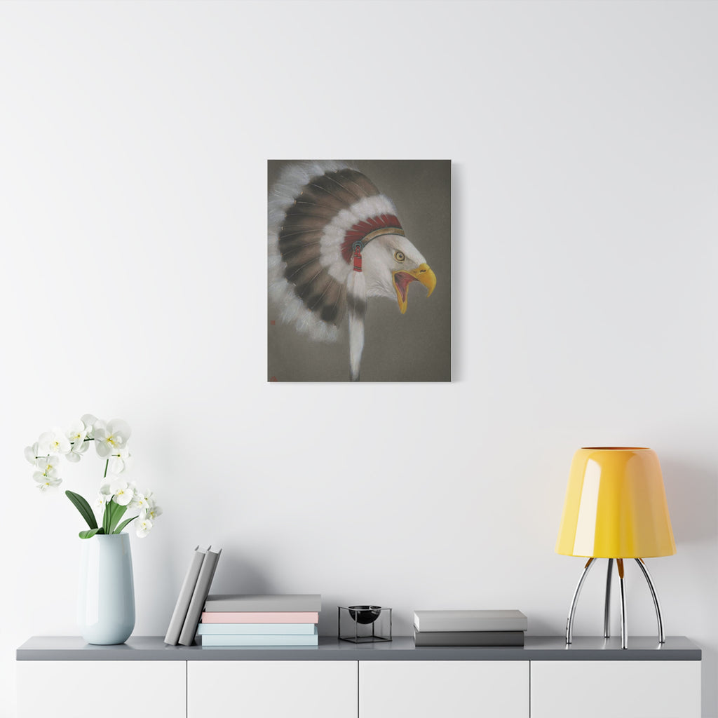 Chief Eagle -  Chinese  Contemporary watercolor painting - Canvas Print - Gift for New Year