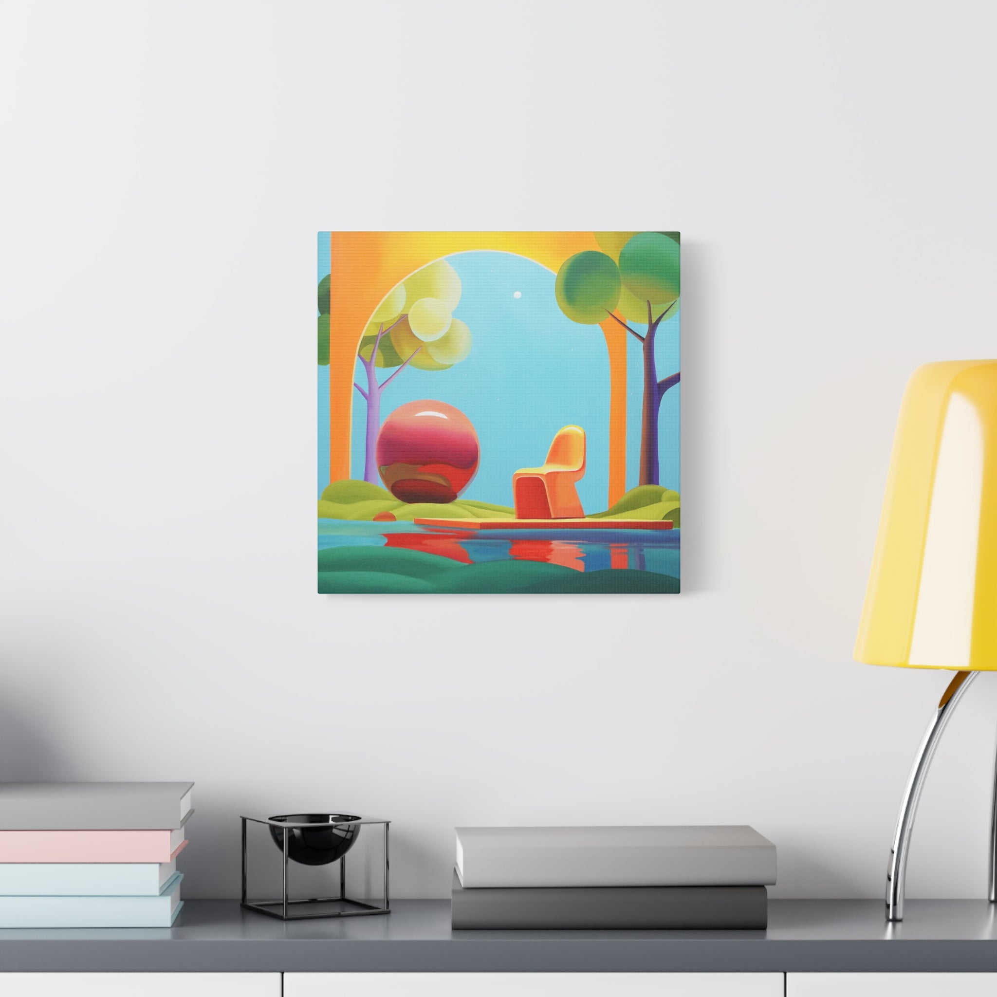 Red Ball -  Contemporary Abstract Canvas Print  Young Asian Artist