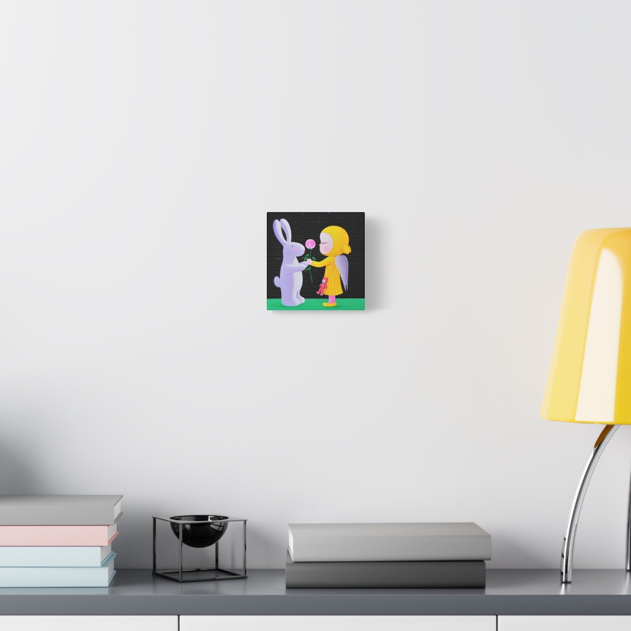 Little Girl with Bunny- Chinese Contemporary artist - Canvas Print - Artwork for kids