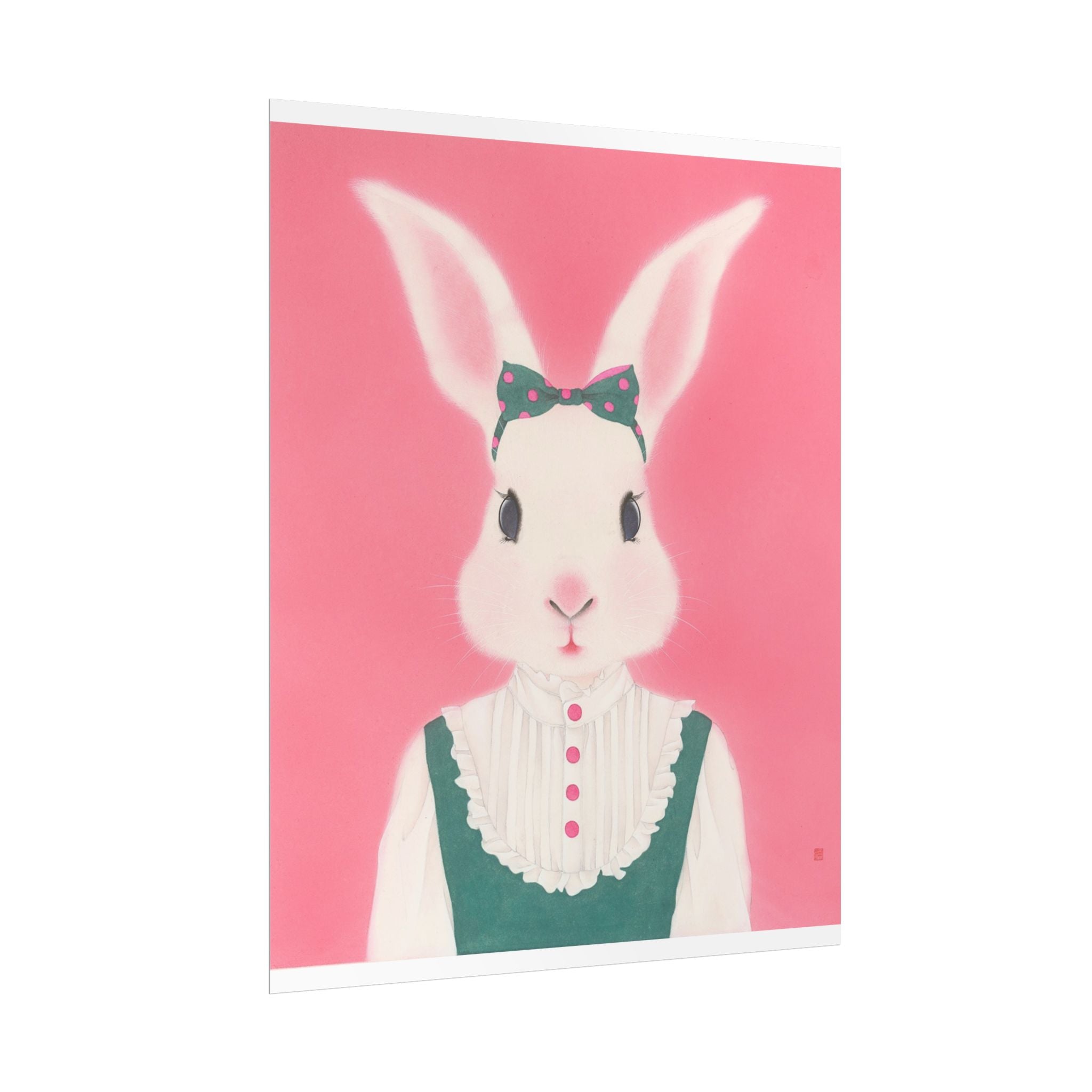 Cute Rabbit Art Poster, Cute Animal Decor, Christmas Wall Art, Kids Room Decoration, Gift for Animal Lovers