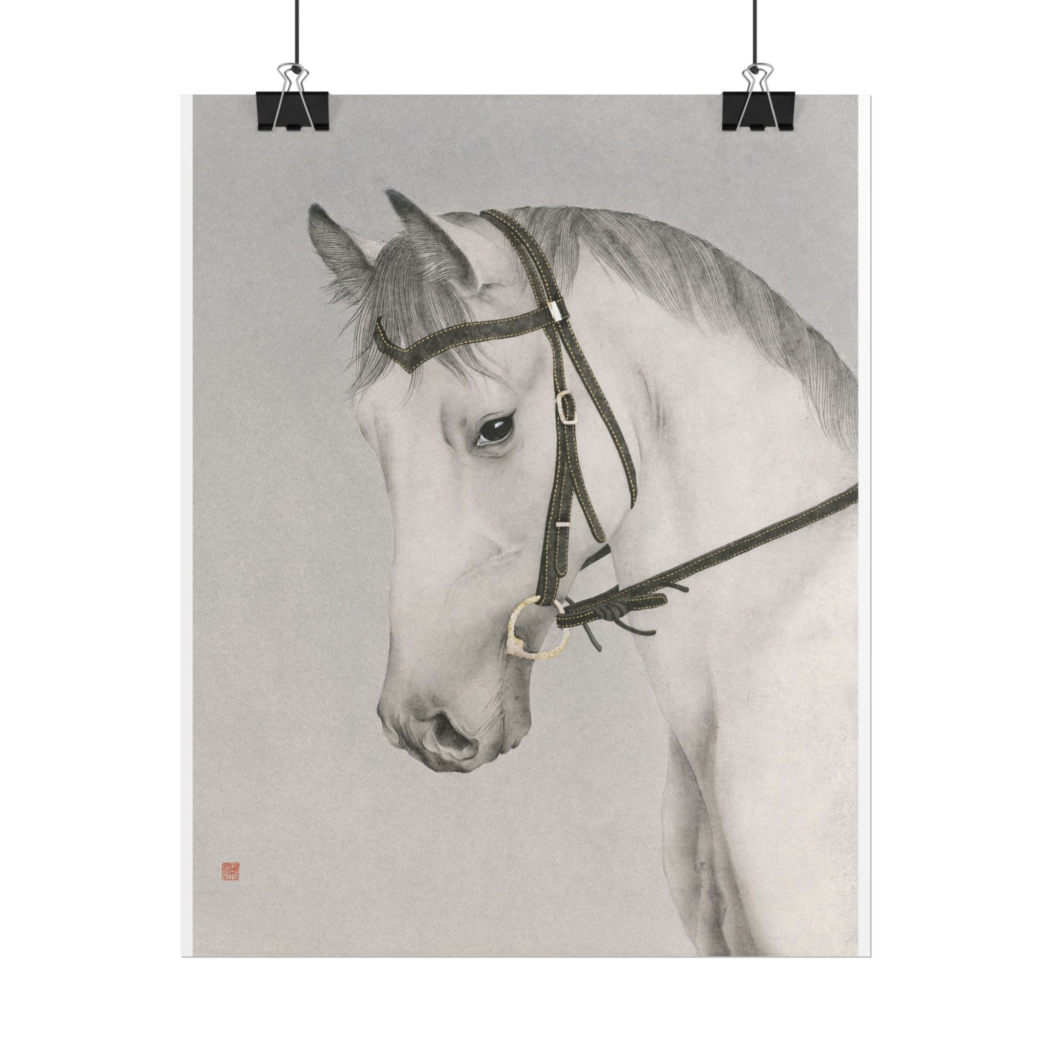 Horse Art Poster, Cute Animal Decor, Christmas Wall Art, Kids Room Decoration, Gift for Animal Lovers