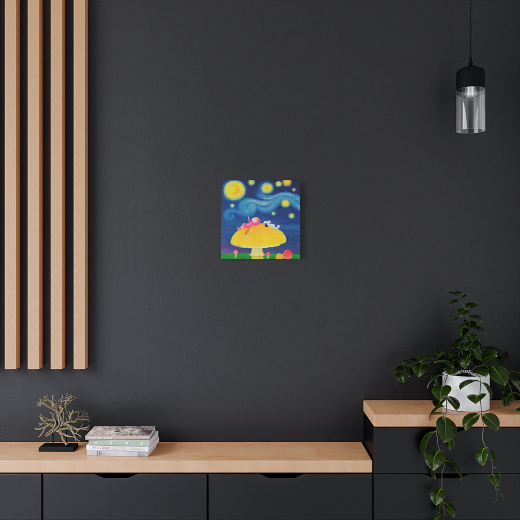 Little Girl with The Starry Night - Chinese Contemporary artist - Canvas Print - Artwork for kids