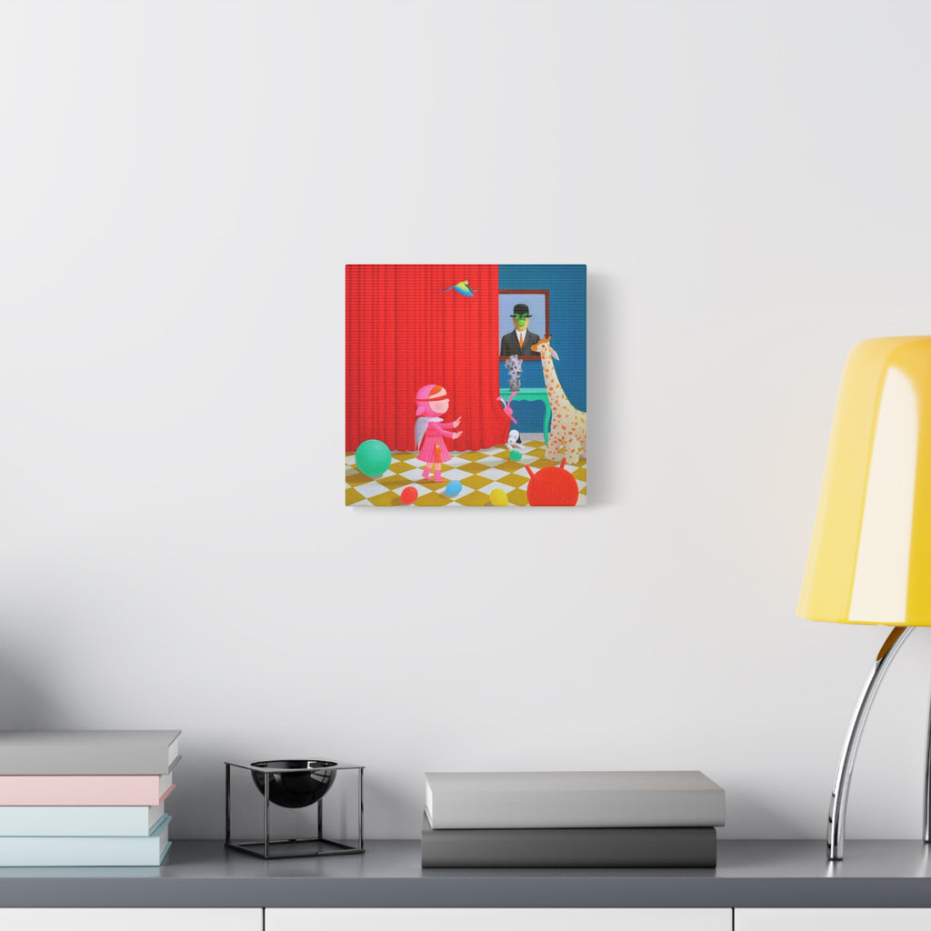 Little Girl with Magritte - Chinese Contemporary artist - Canvas Print - Artwork for kids