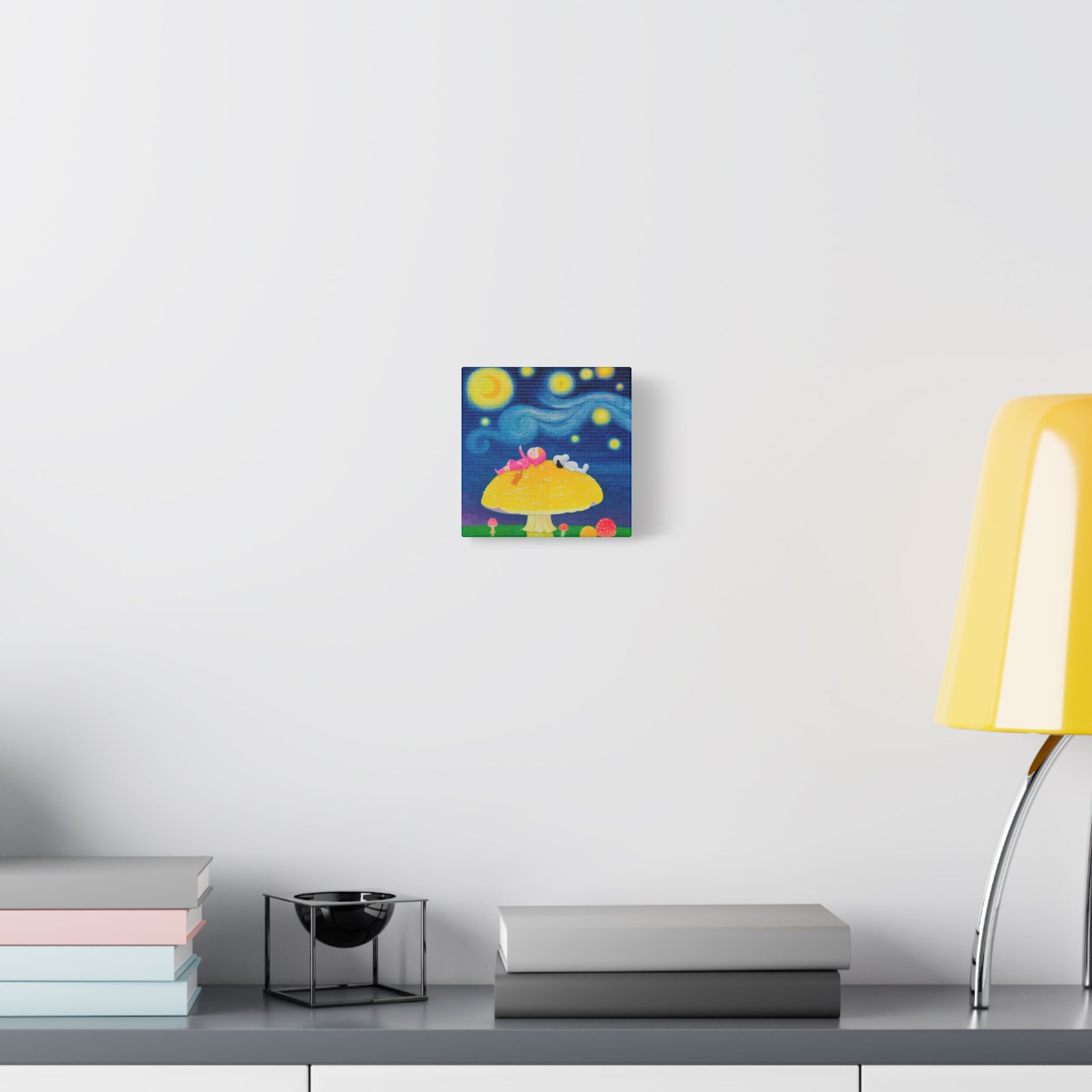 Little Girl with The Starry Night - Chinese Contemporary artist - Canvas Print - Artwork for kids