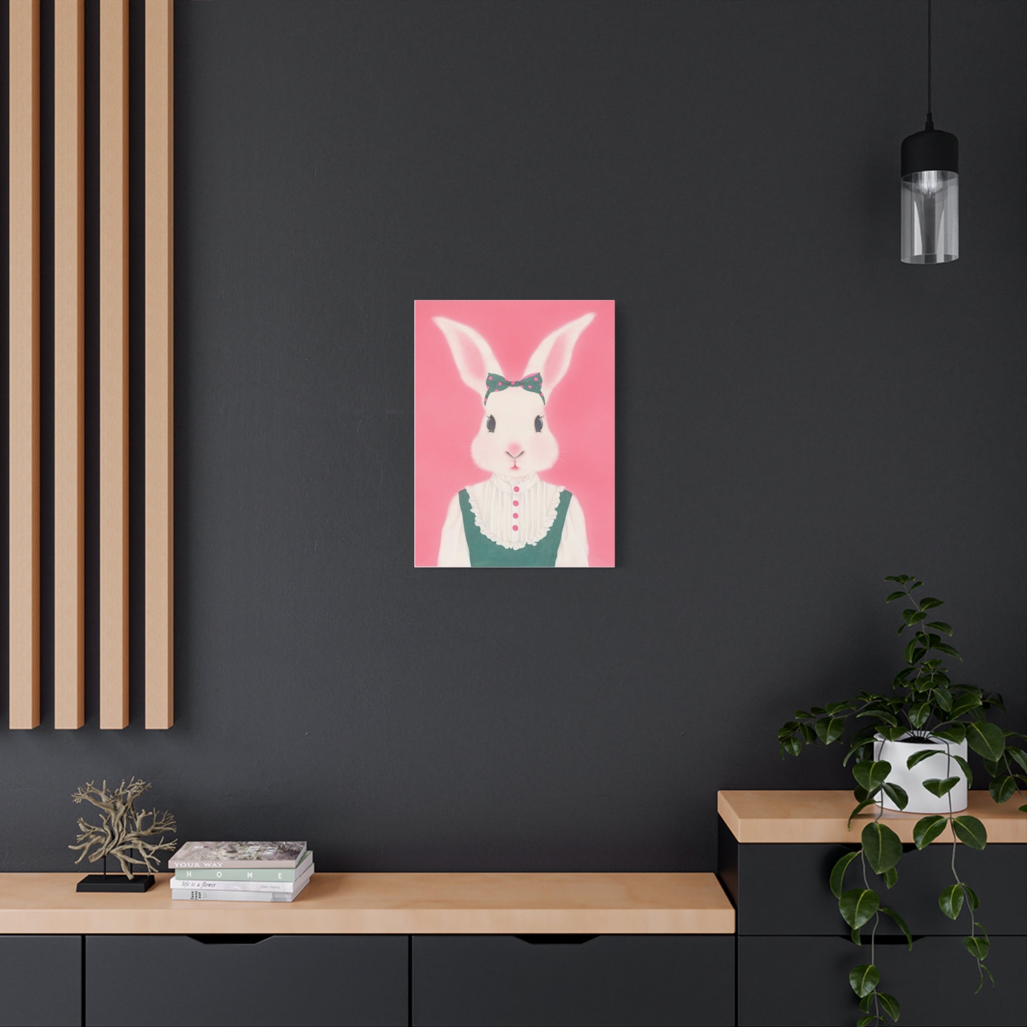 Cute Rabbit Chinese  Contemporary watercolor painting - Canvas Print