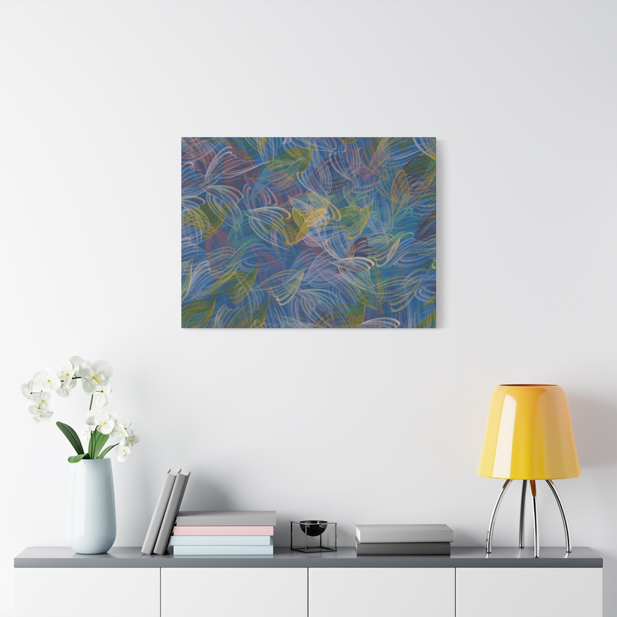 Feathered Dust - 050222 Abstract Wall Art by Asian Artist Contemporary Home Decor Print-Neutral Modern Art for Living Room or Bedroom