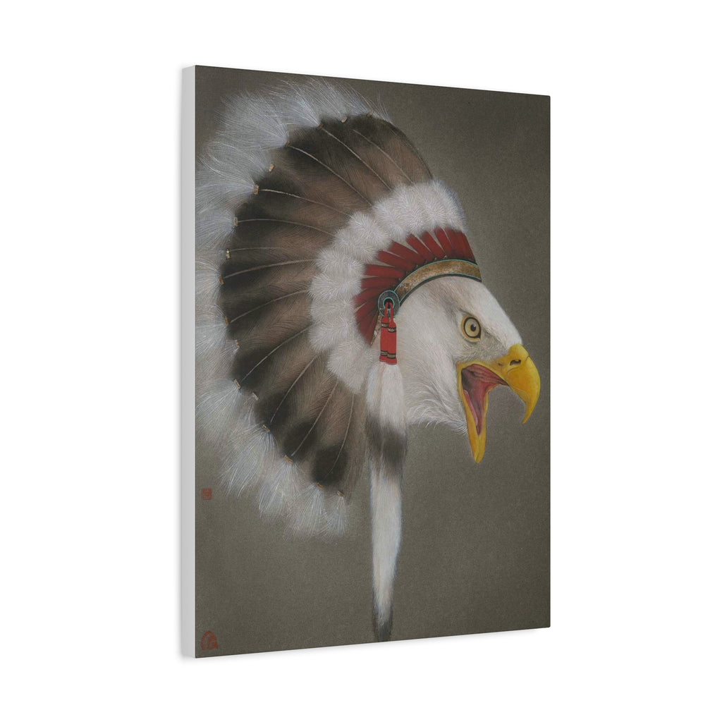 Chief Eagle -  Chinese  Contemporary watercolor painting - Canvas Print - Gift for New Year