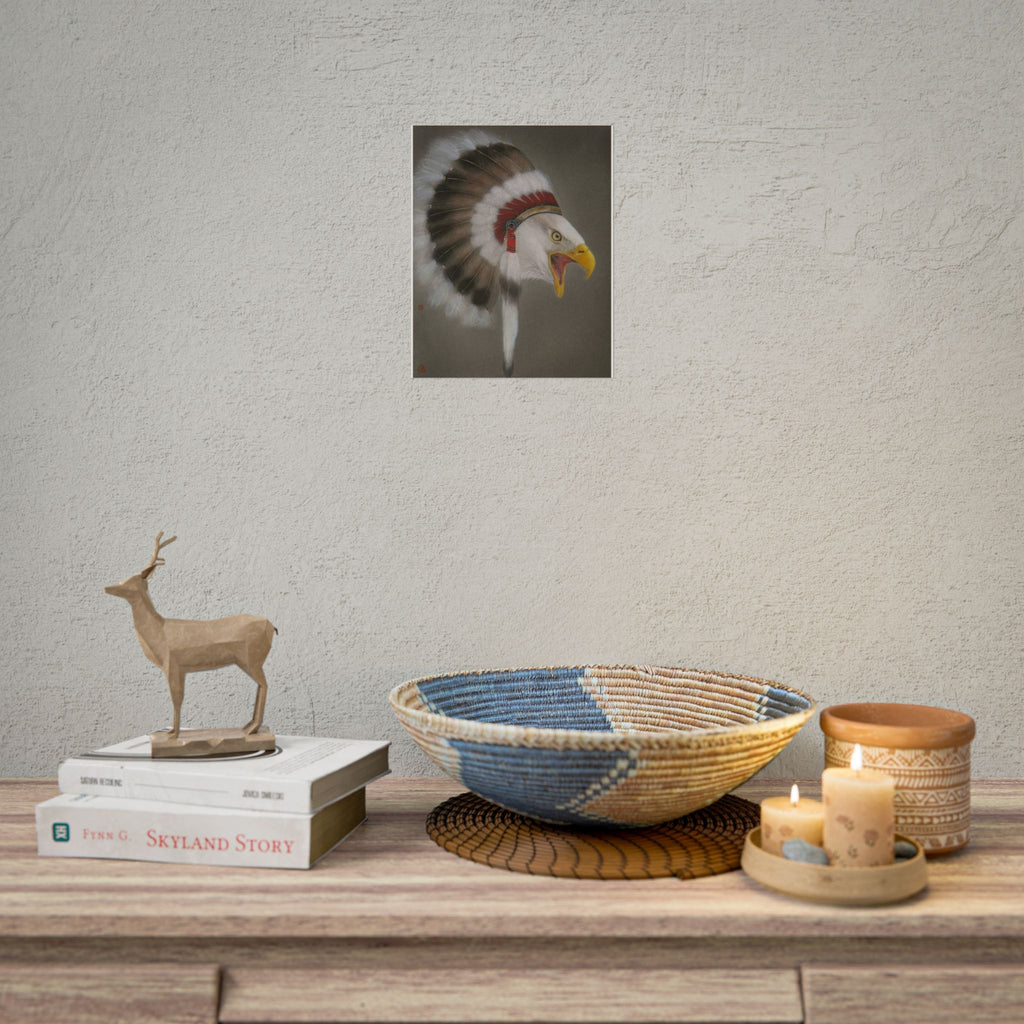Chief Eagle Art Poster, Cute Animal Decor, Christmas Wall Art, Kids Room Decoration, Gift for Animal Lovers