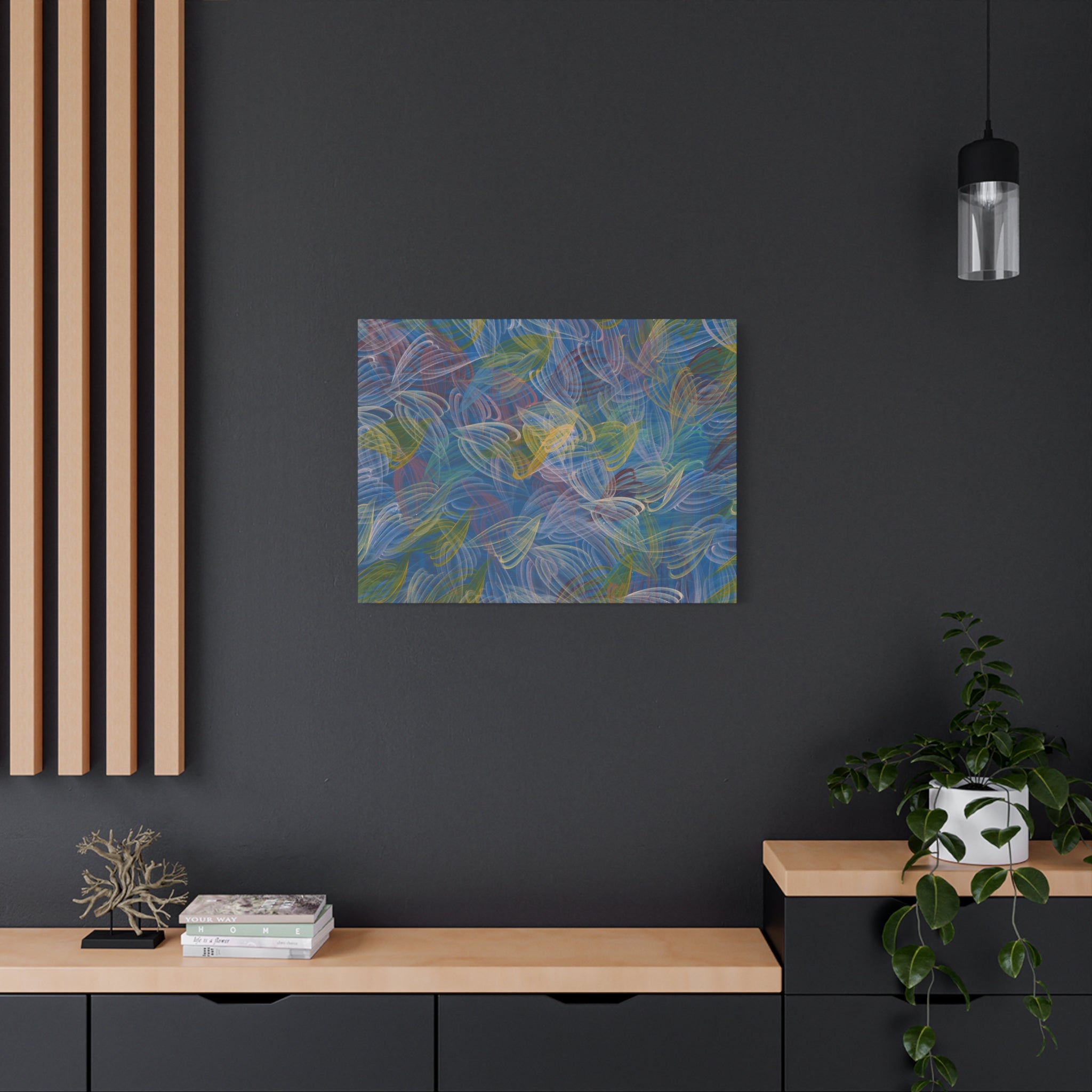 Feathered Dust - 050222 Abstract Wall Art by Asian Artist Contemporary Home Decor Print-Neutral Modern Art for Living Room or Bedroom
