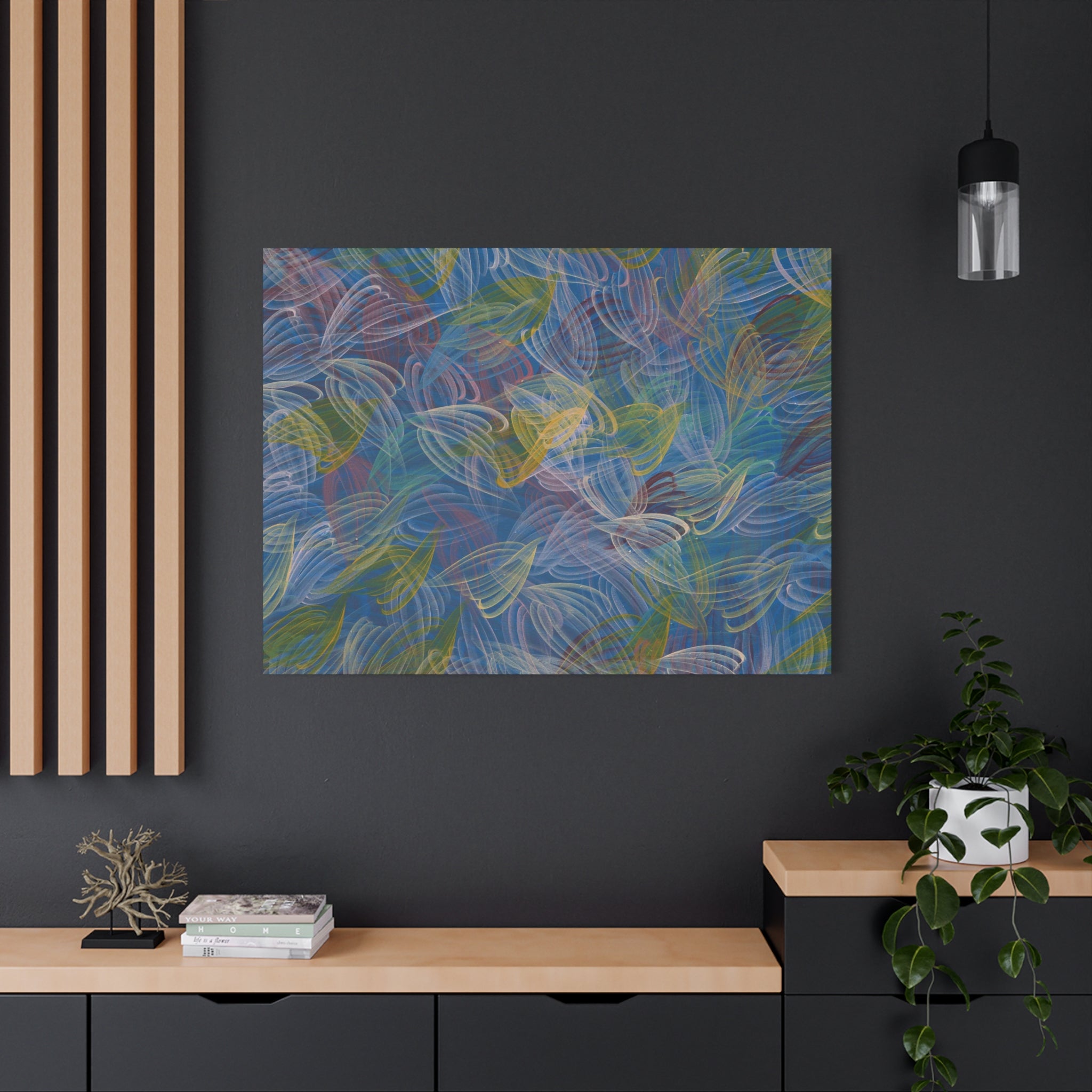 Feathered Dust - 050222 Abstract Wall Art by Asian Artist Contemporary Home Decor Print-Neutral Modern Art for Living Room or Bedroom