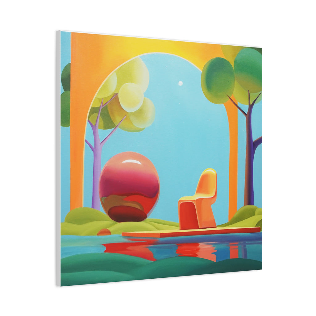 Red Ball -  Contemporary Abstract Canvas Print  Young Asian Artist