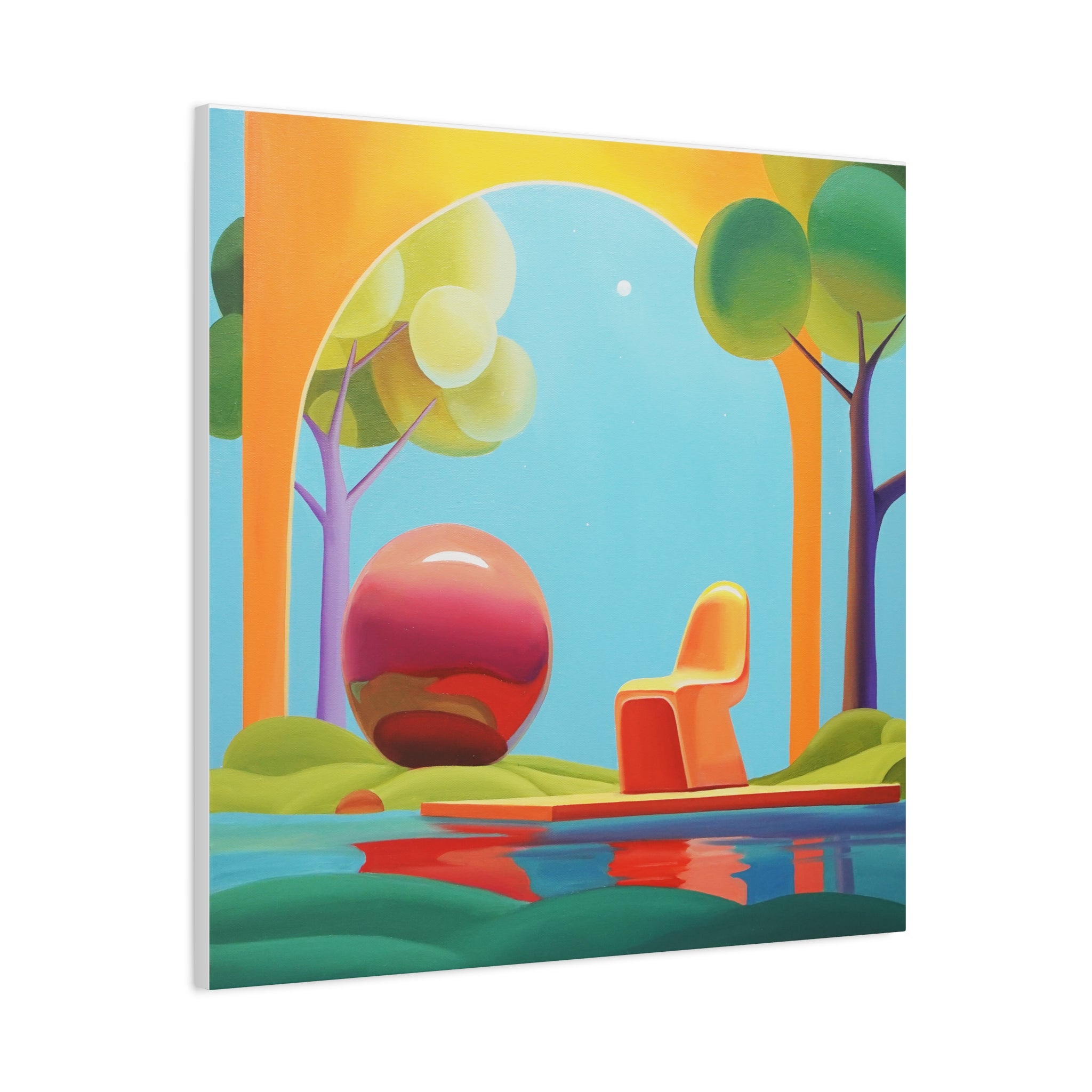 Red Ball -  Contemporary Abstract Canvas Print  Young Asian Artist