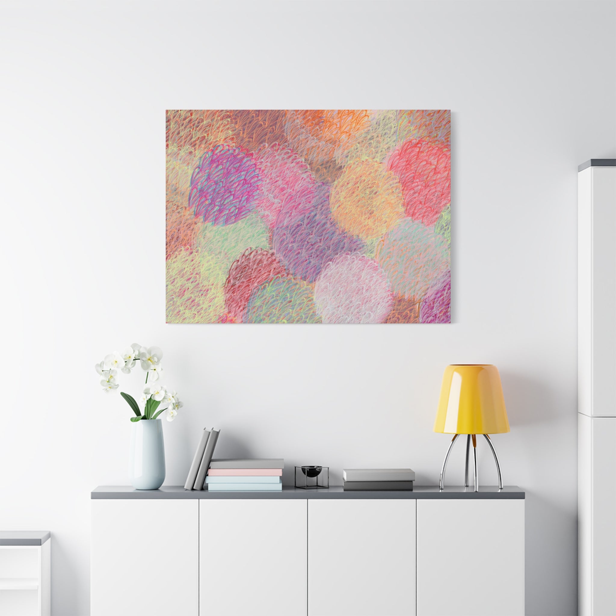 Feathered Dust - 140824 Abstract Wall Art by Asian Artist Contemporary Home Decor Print-Neutral Modern Art for Living Room or Bedroom