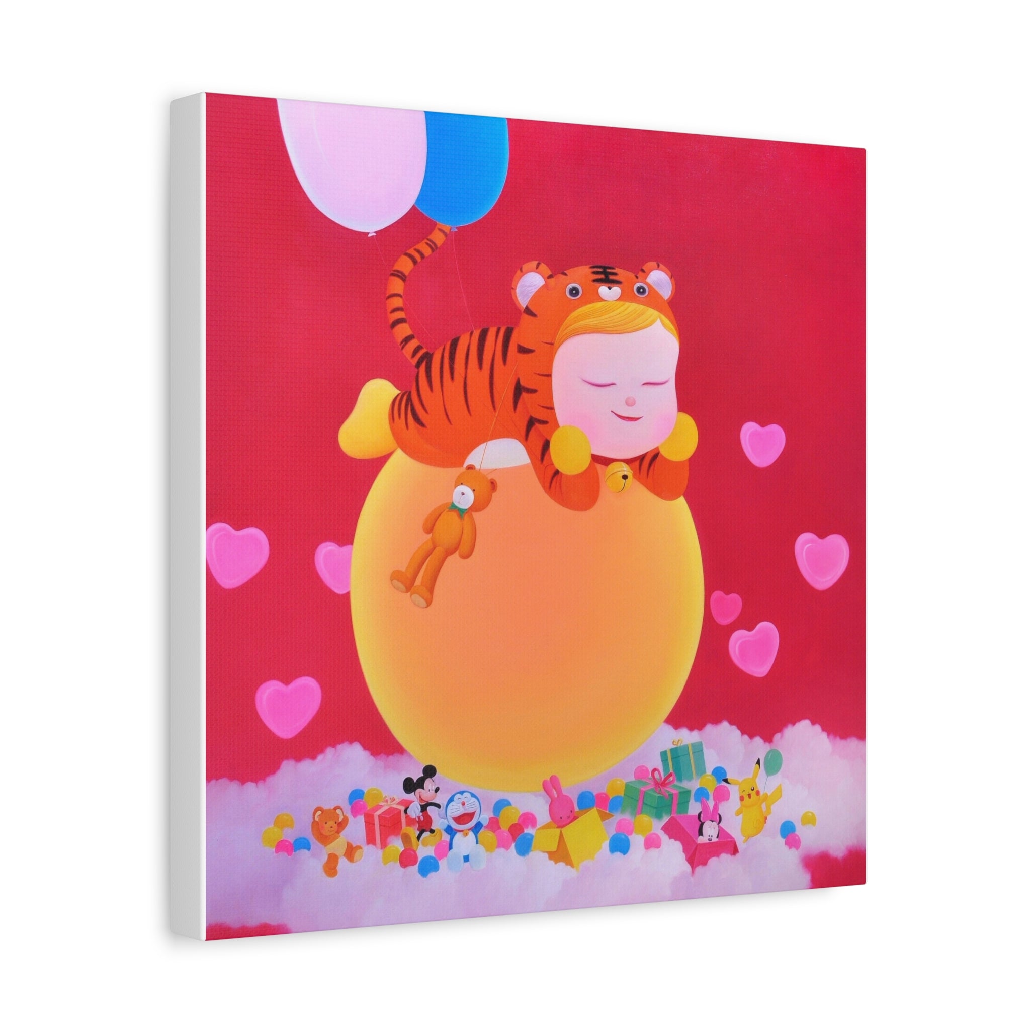 Little Girl with The Teddy Bear - Chinese Contemporary artist - Canvas Print - Artwork for kids