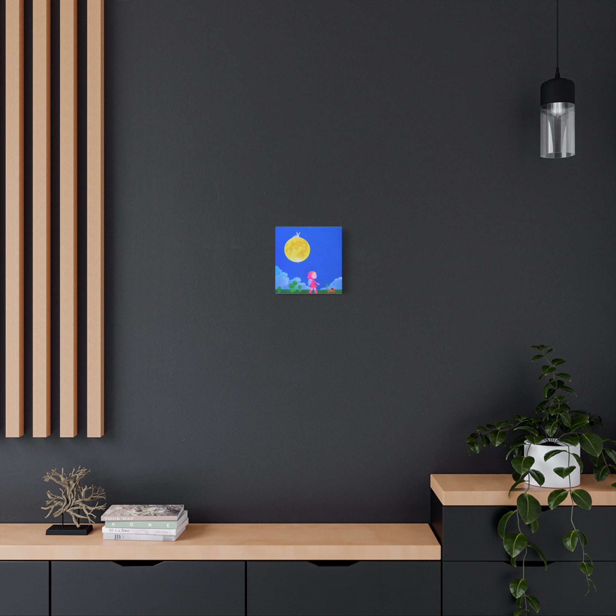 Walking under the moonlight - Chinese Contemporary artist - Canvas Print - Artwork for kids