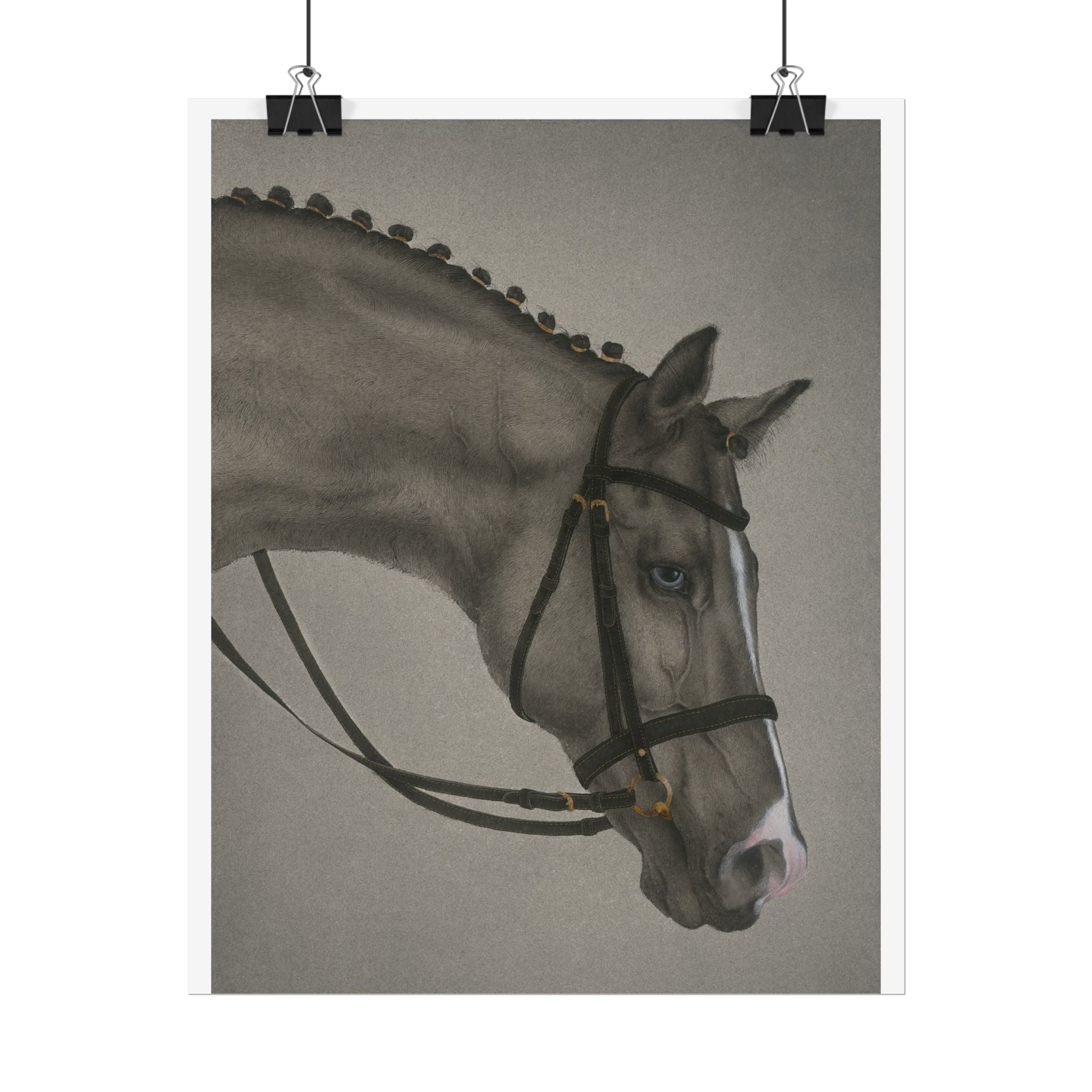 Horse Art Poster, Cute Animal Decor, Christmas Wall Art, Kids Room Decoration, Gift for Animal Lovers